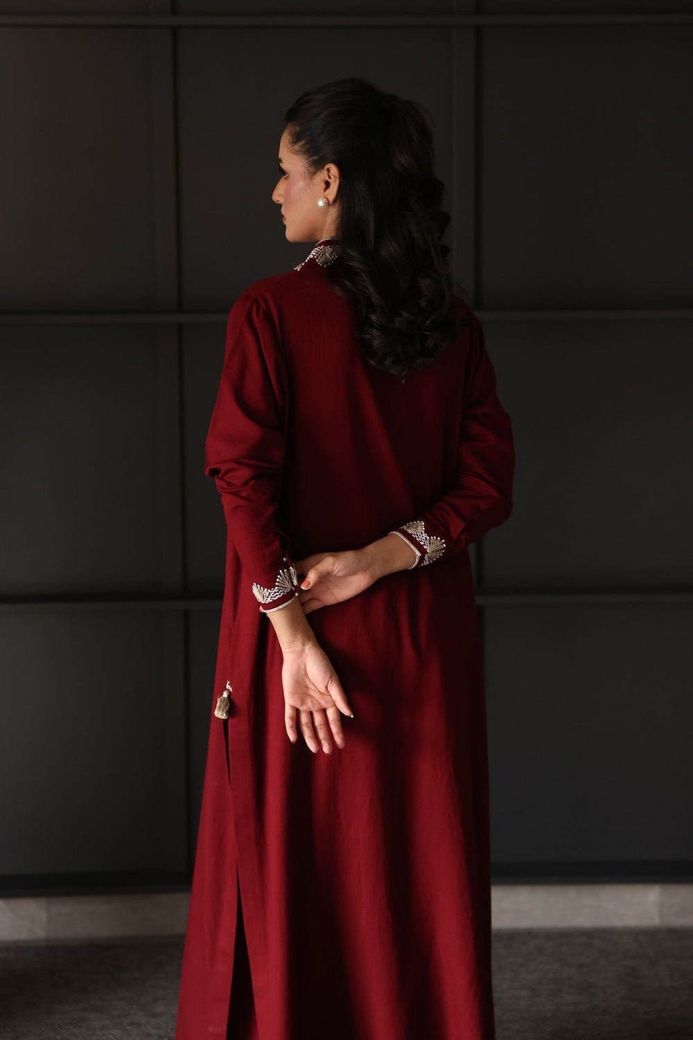 Wine Red Statement Kurta Set