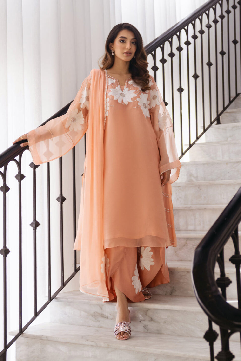 Women Organza Embroidered Suit Set