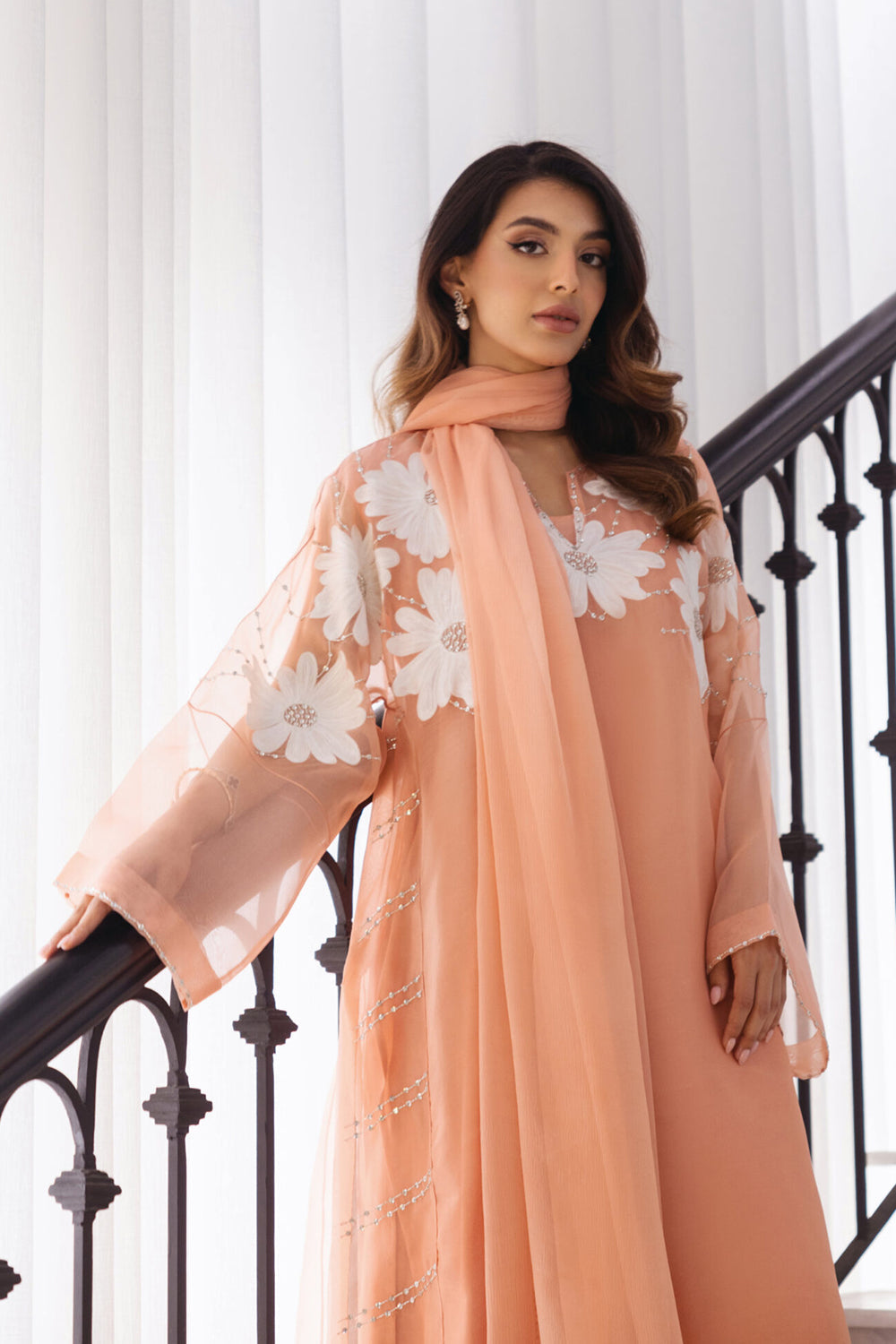 Women Organza Embroidered Suit Set
