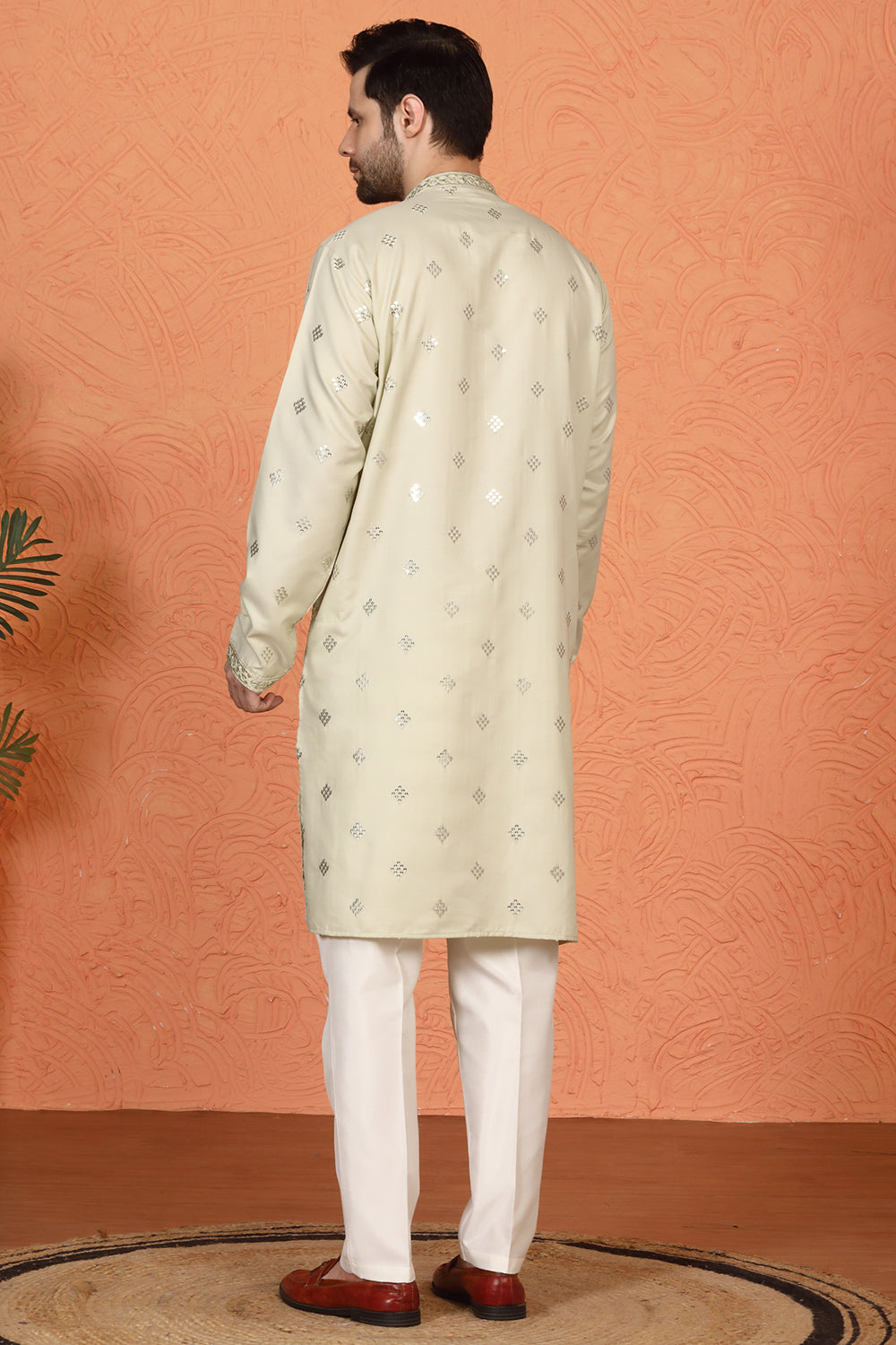 Krish Mirror Embroidered Kurta with Back Elastic Pants