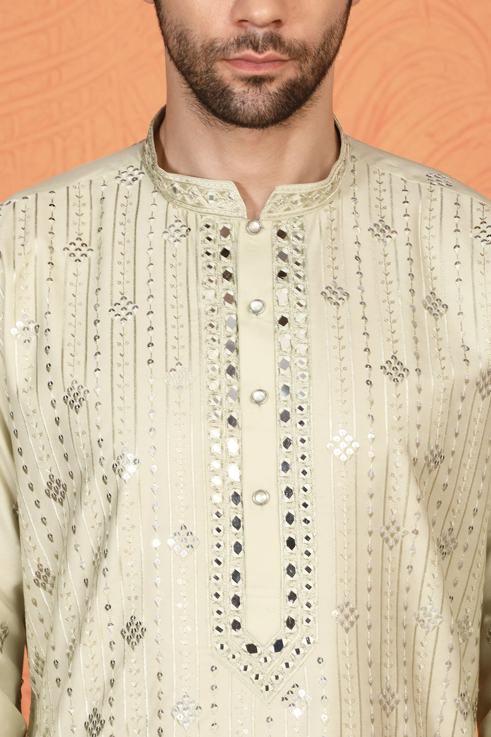 Krish Mirror Embroidered Kurta with Back Elastic Pants