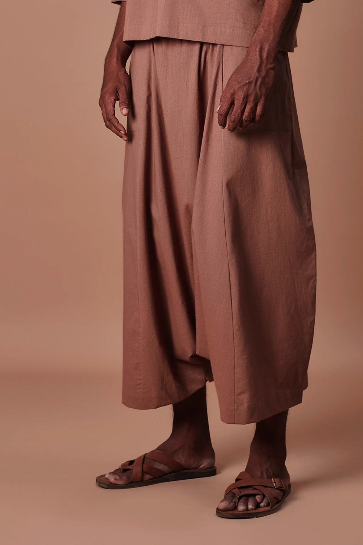 Brown Easy Fit Harem Pants