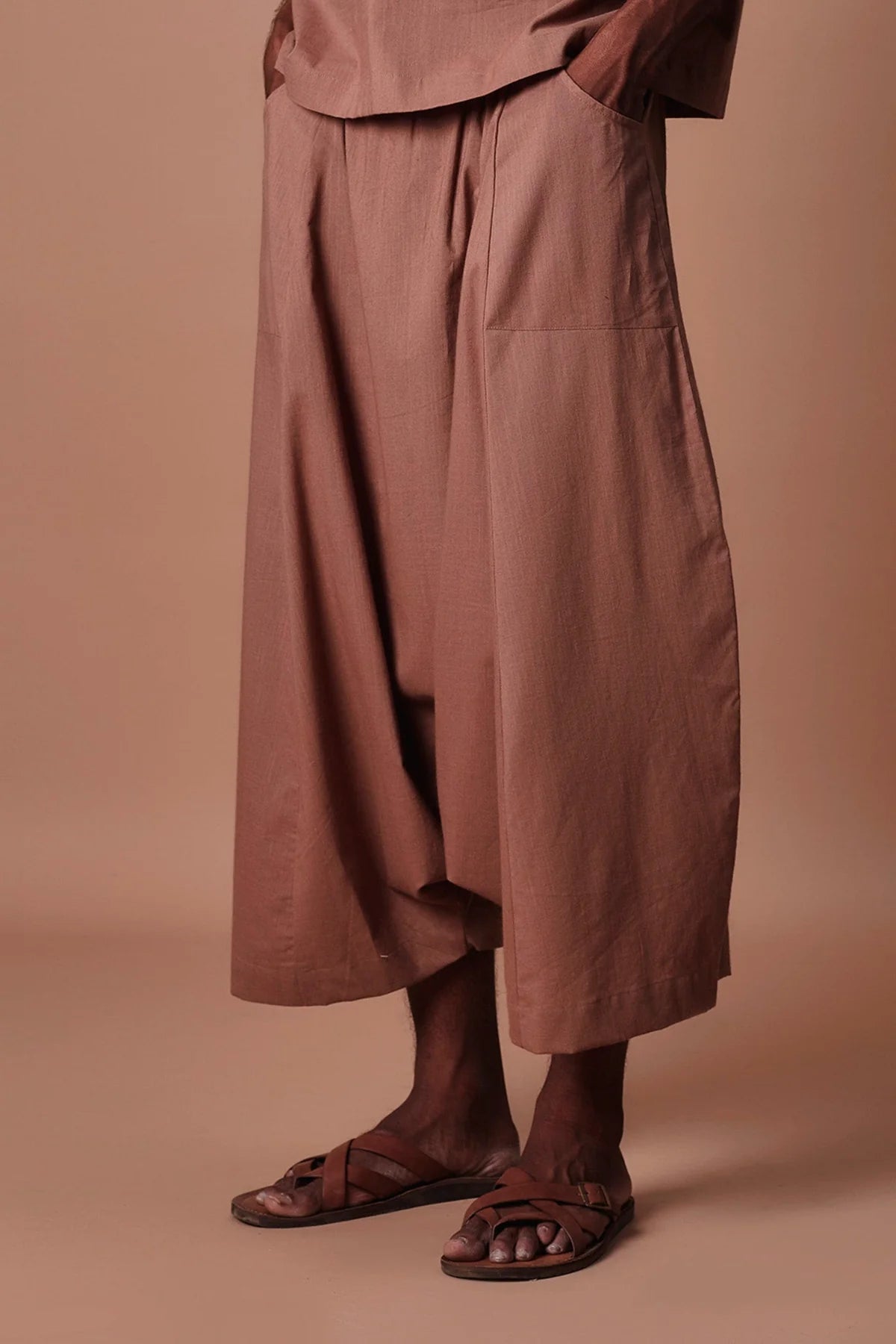 Brown Easy Fit Harem Pants