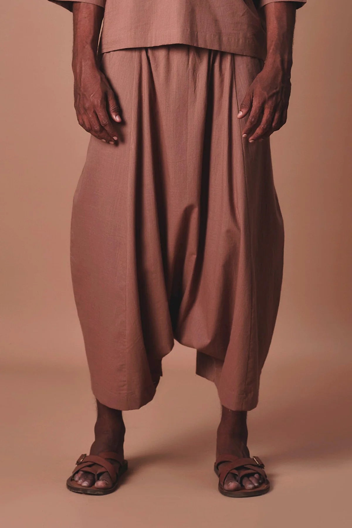 Brown Easy Fit Harem Pants