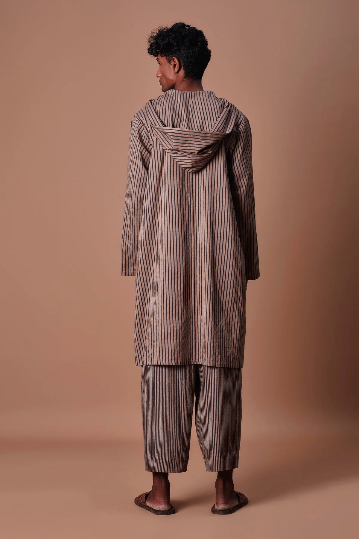 Men's Brown Striped Trousers