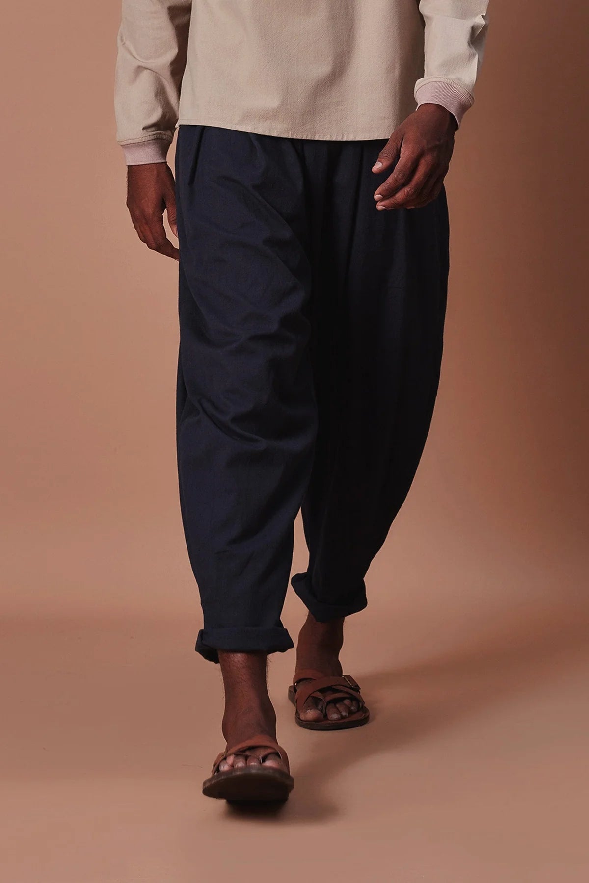 Men's Charcoal Pleated Balloon Pants