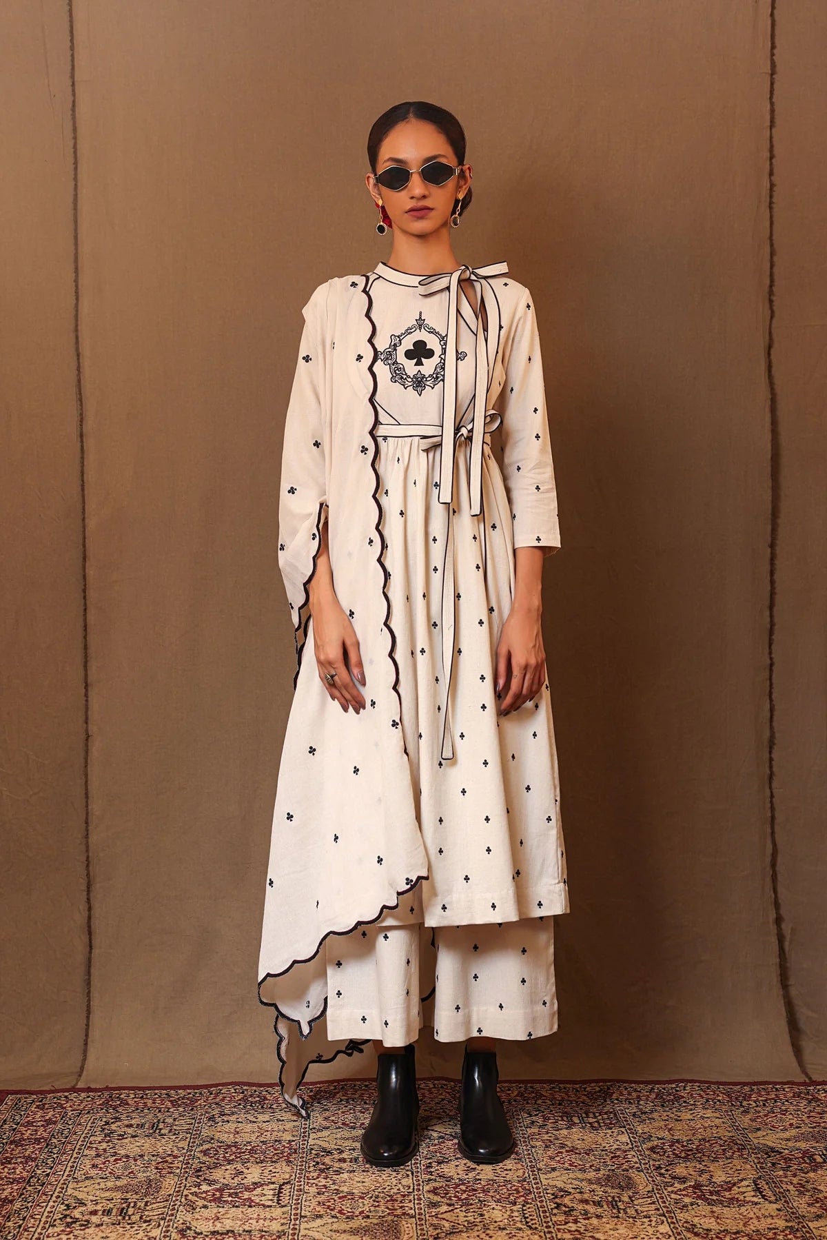Off-White Club EMB Rakha Tunic Set (2 PCS)