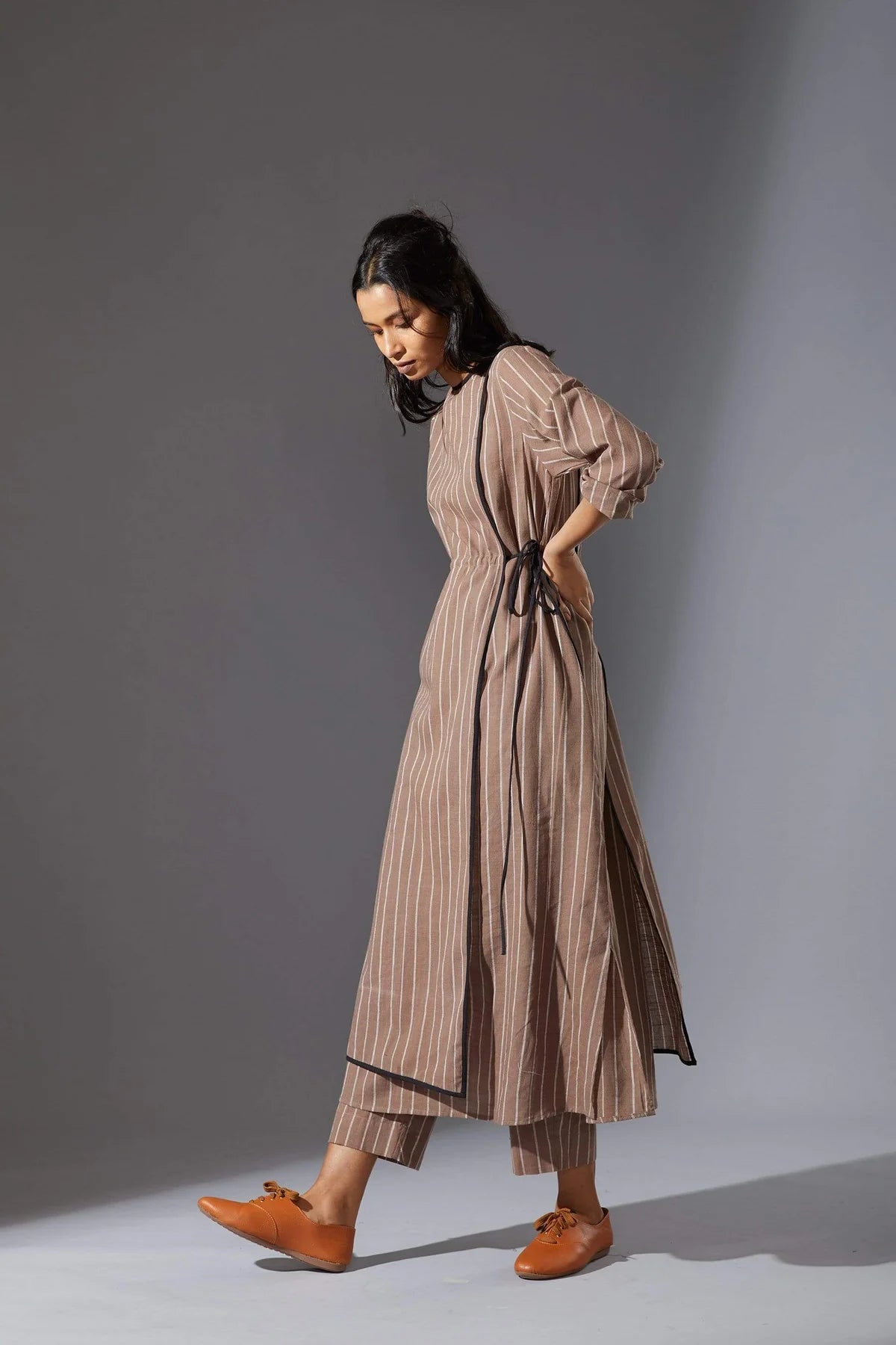 Beige Overlap Tunic