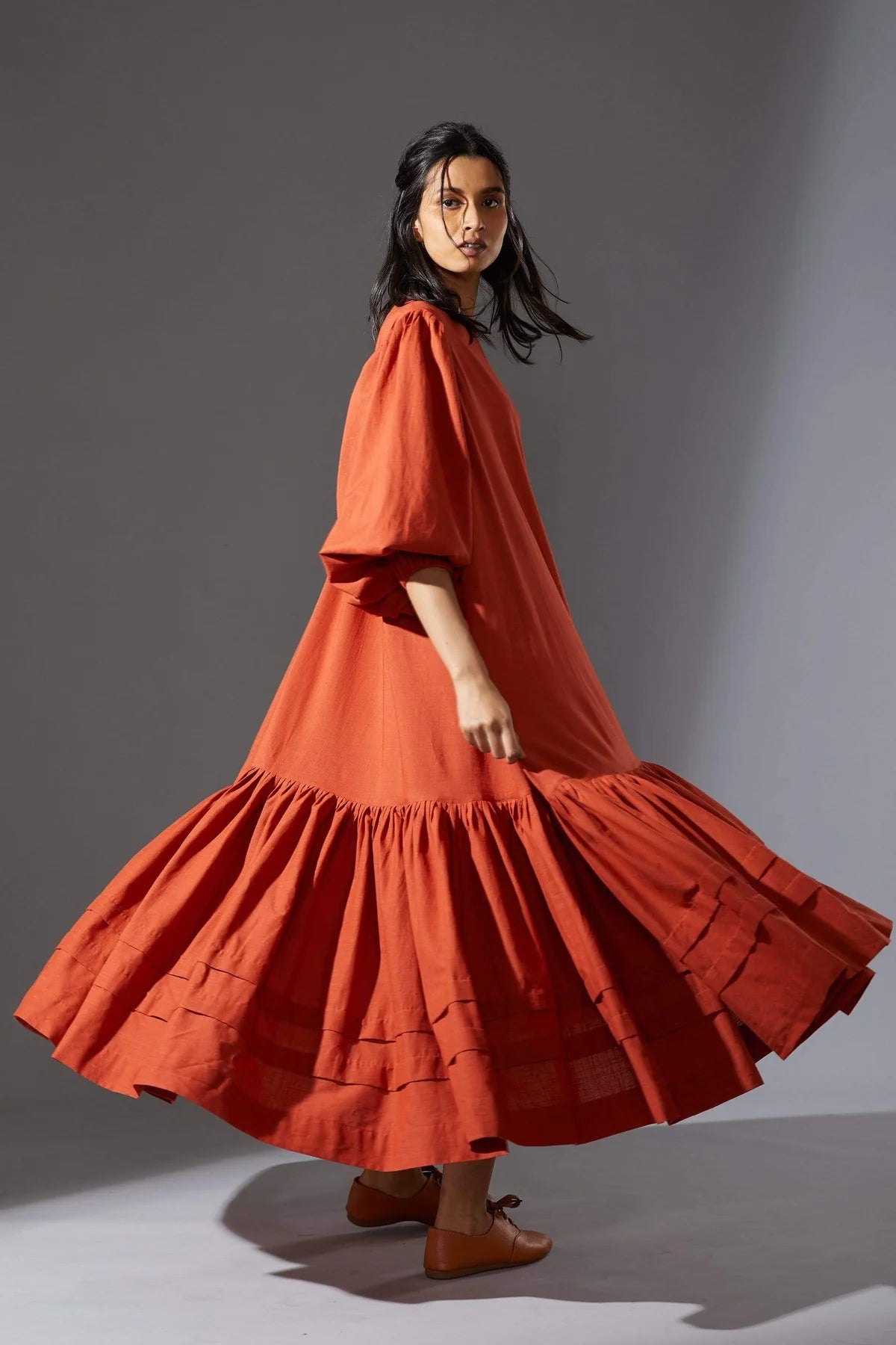 Kaavya Rust Dress