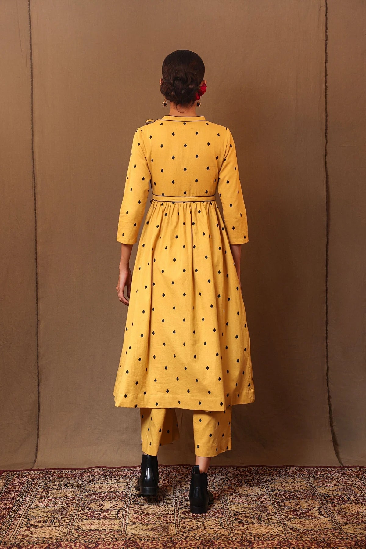 Mustard Spade EMB Rakha Tunic Set (2 PCS)