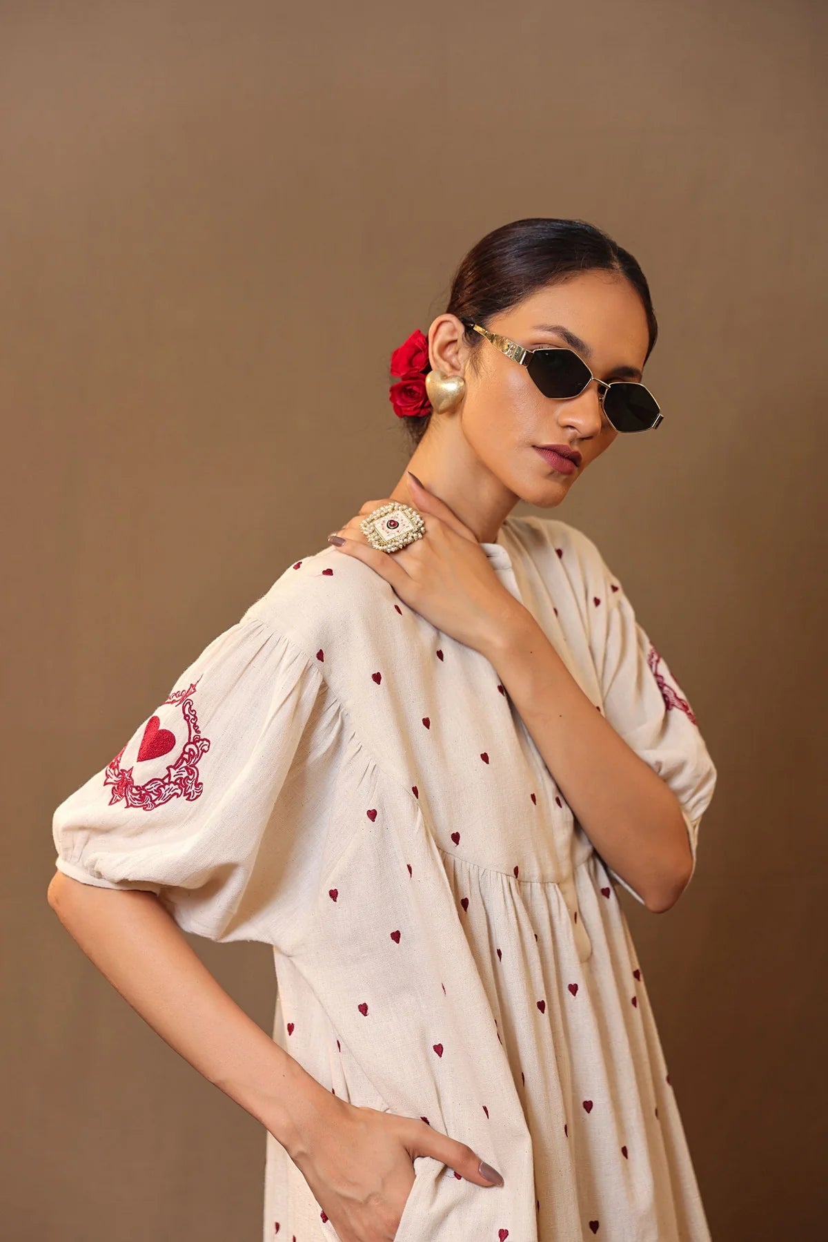 Off-White Heart EMB Acra Tunic