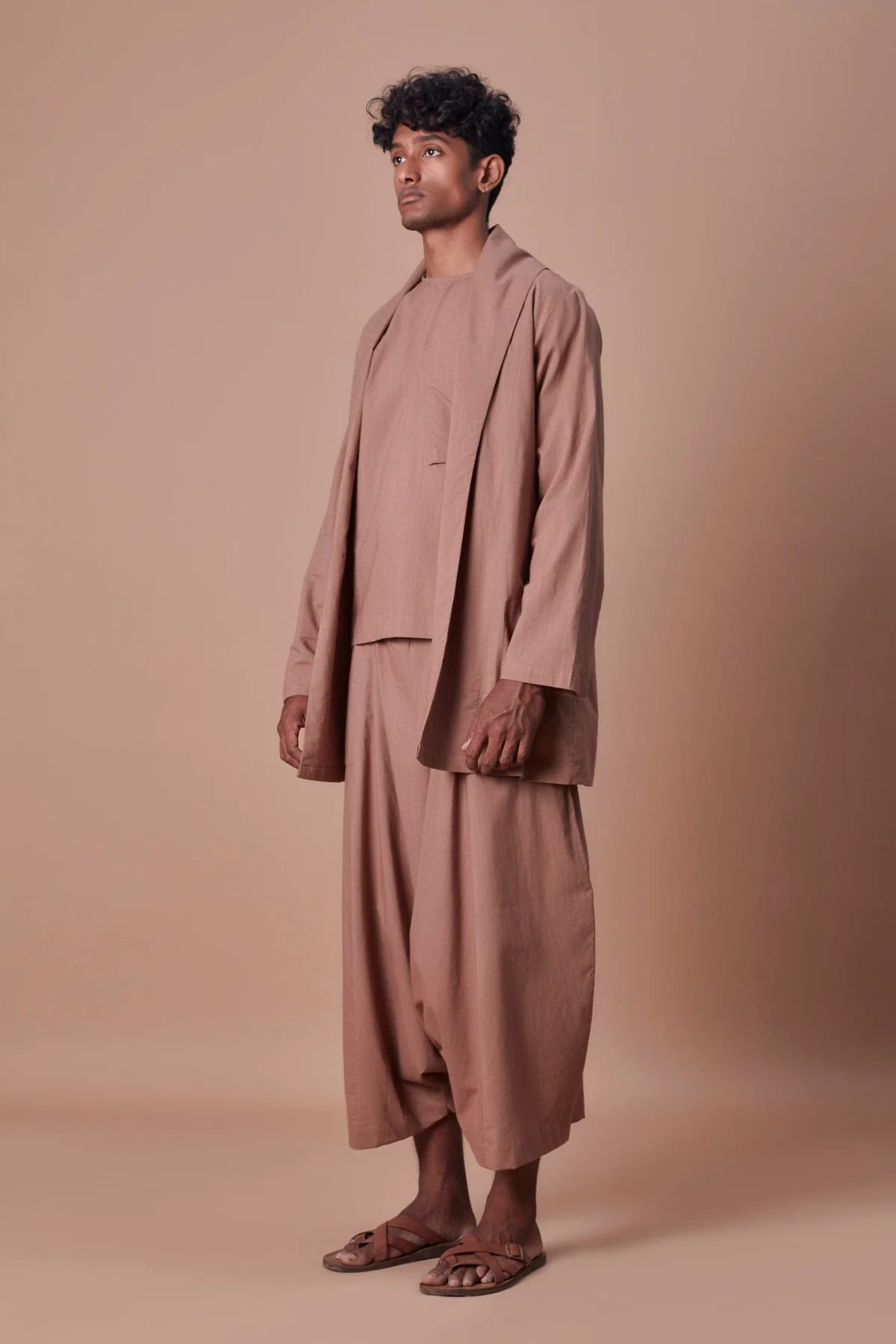 Brown Shawl Collar Jacket