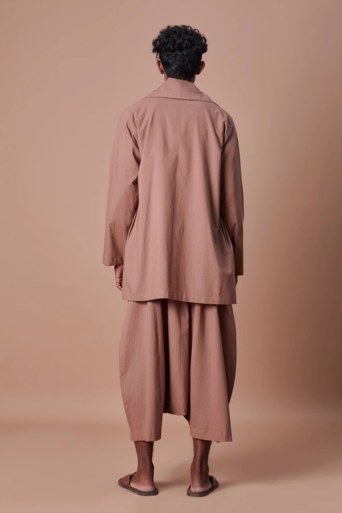 Brown Shawl Collar Jacket