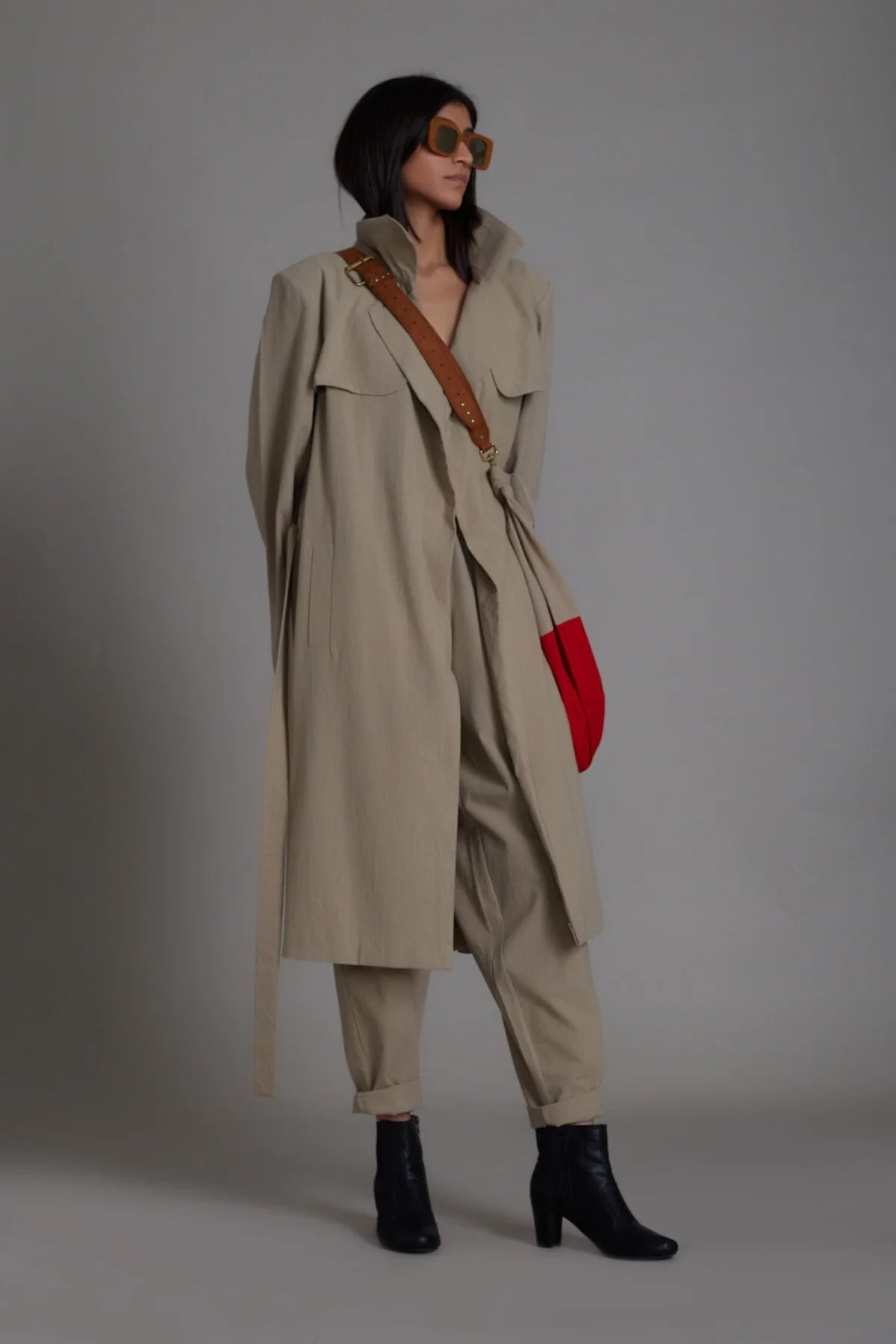 Beige Milestone Trench Jacket