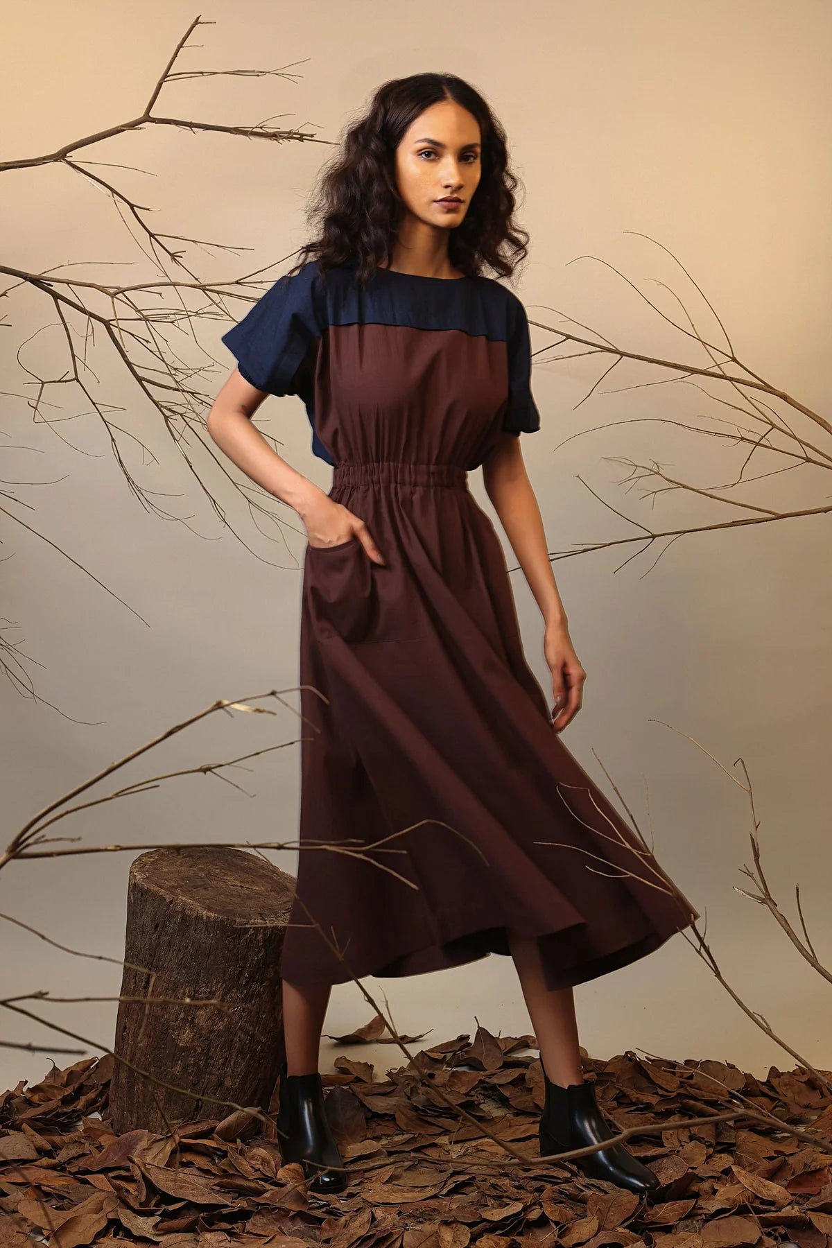 CB Brown & Blue Sphara Dress