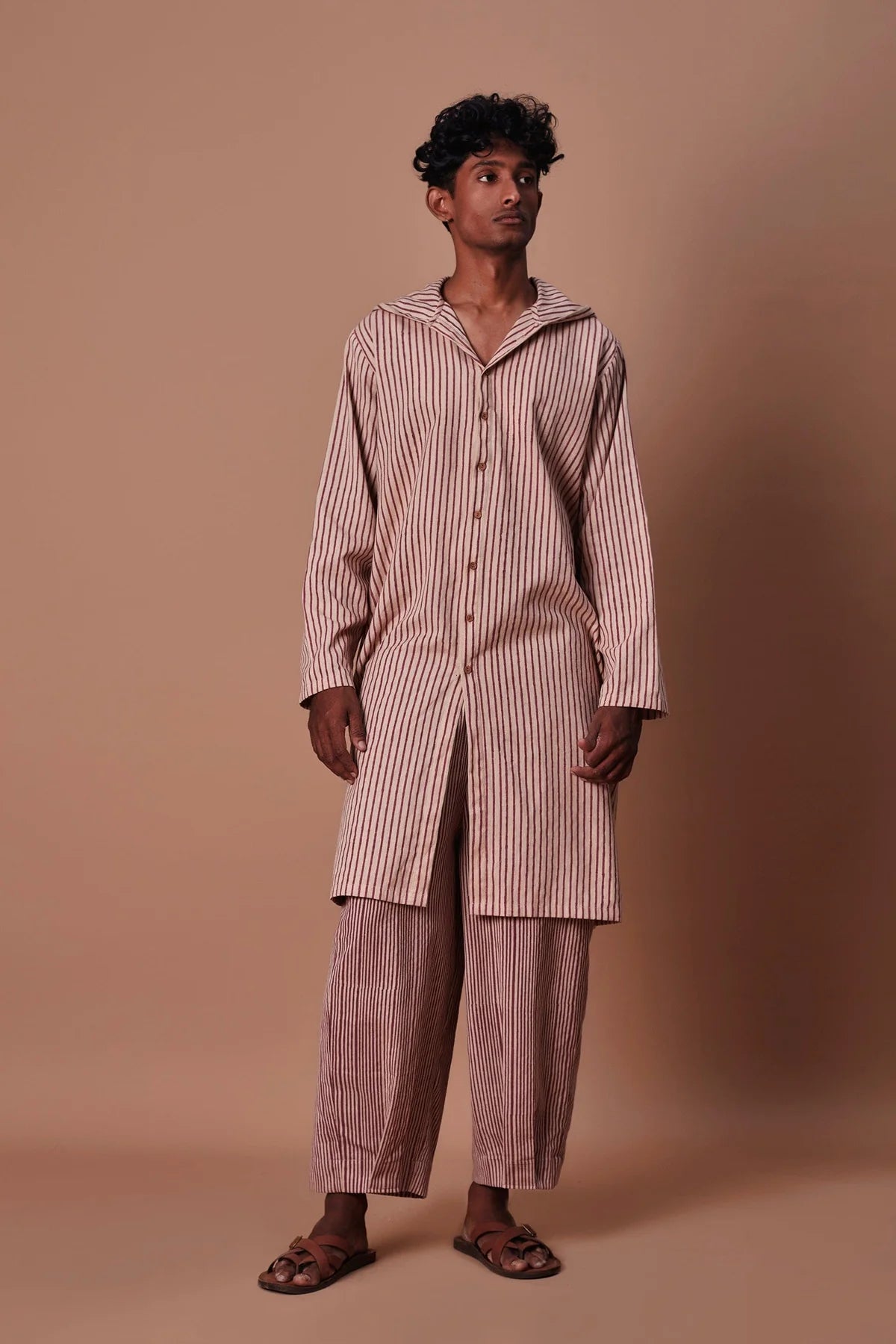 Men's Mauve Striped Trousers