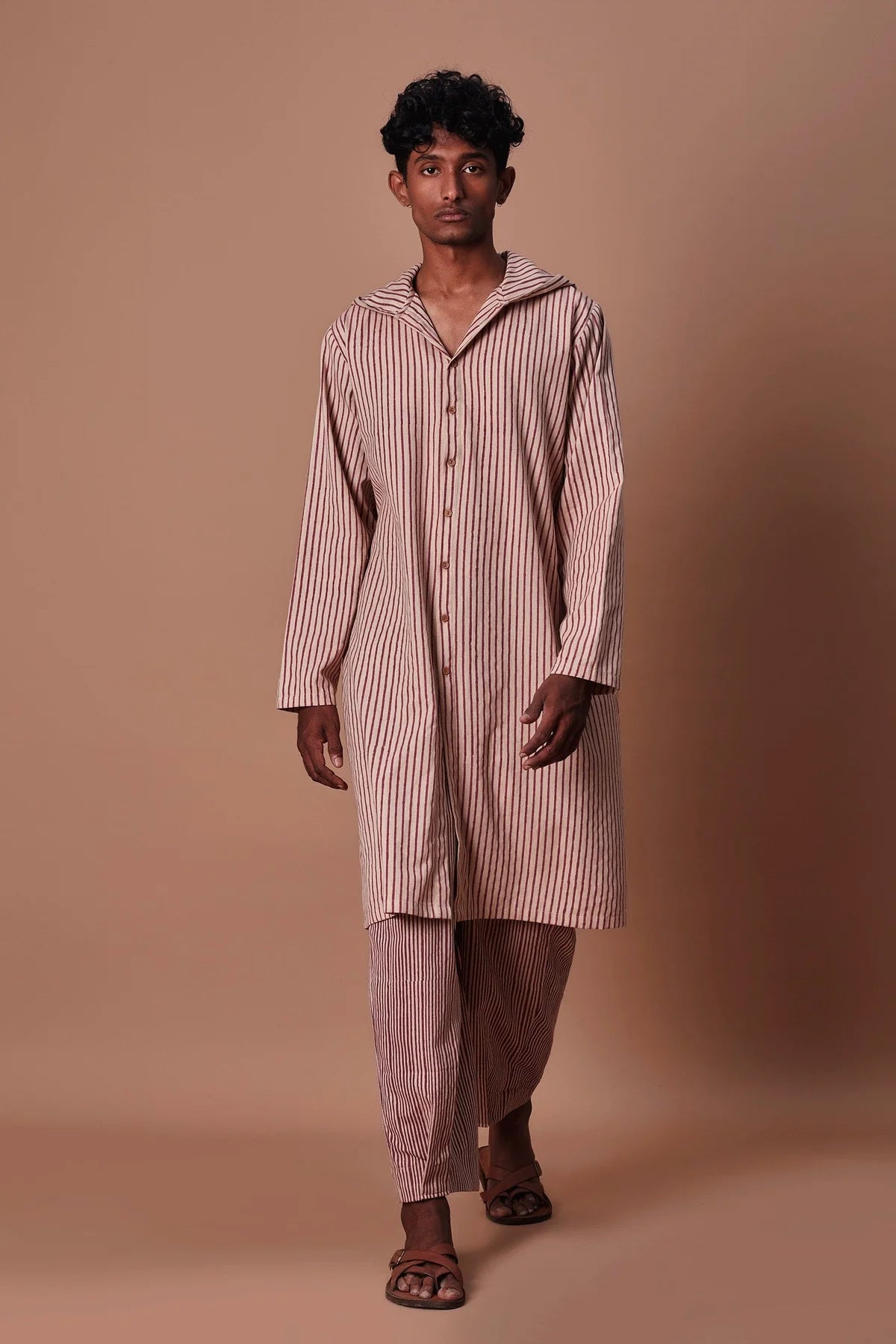 Men's Mauve Striped Trousers