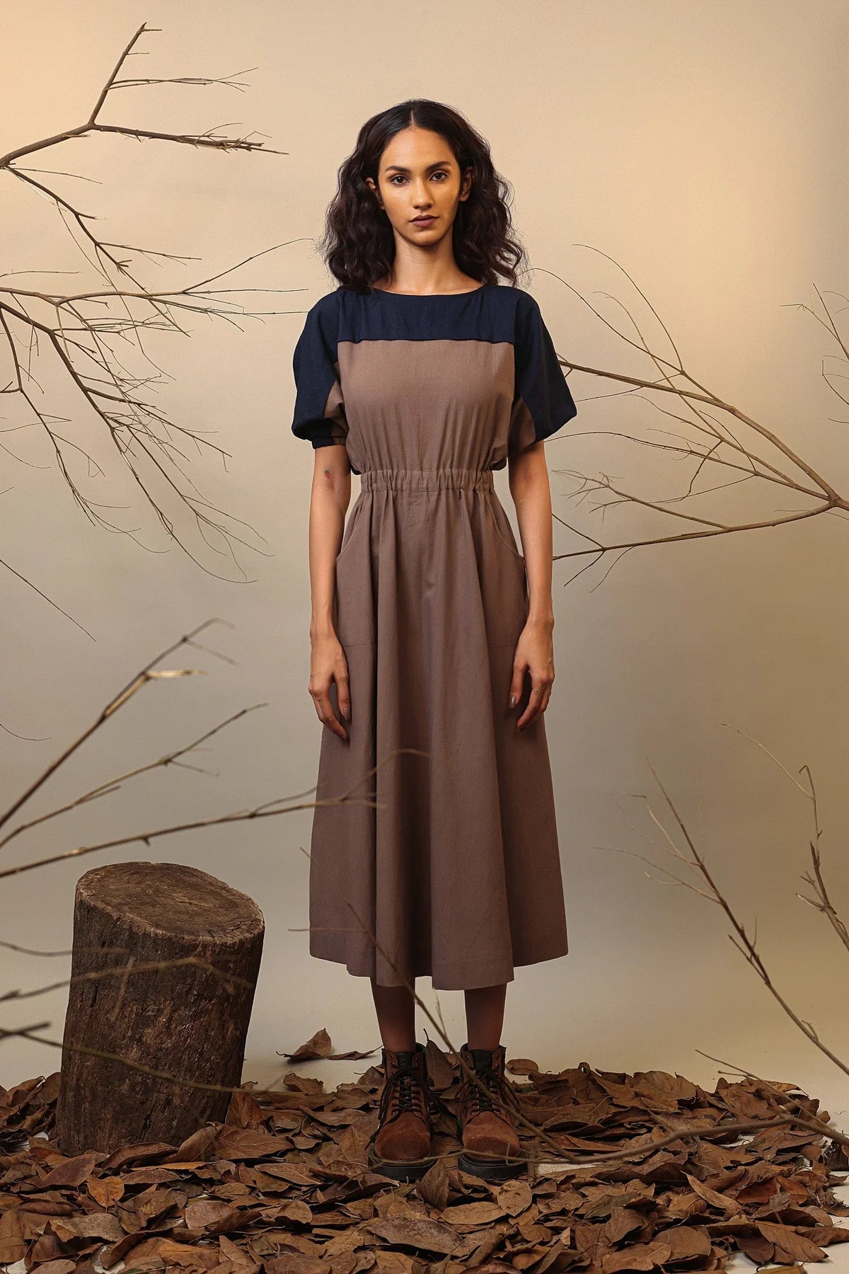 CB Beige & Blue Sphara Dress