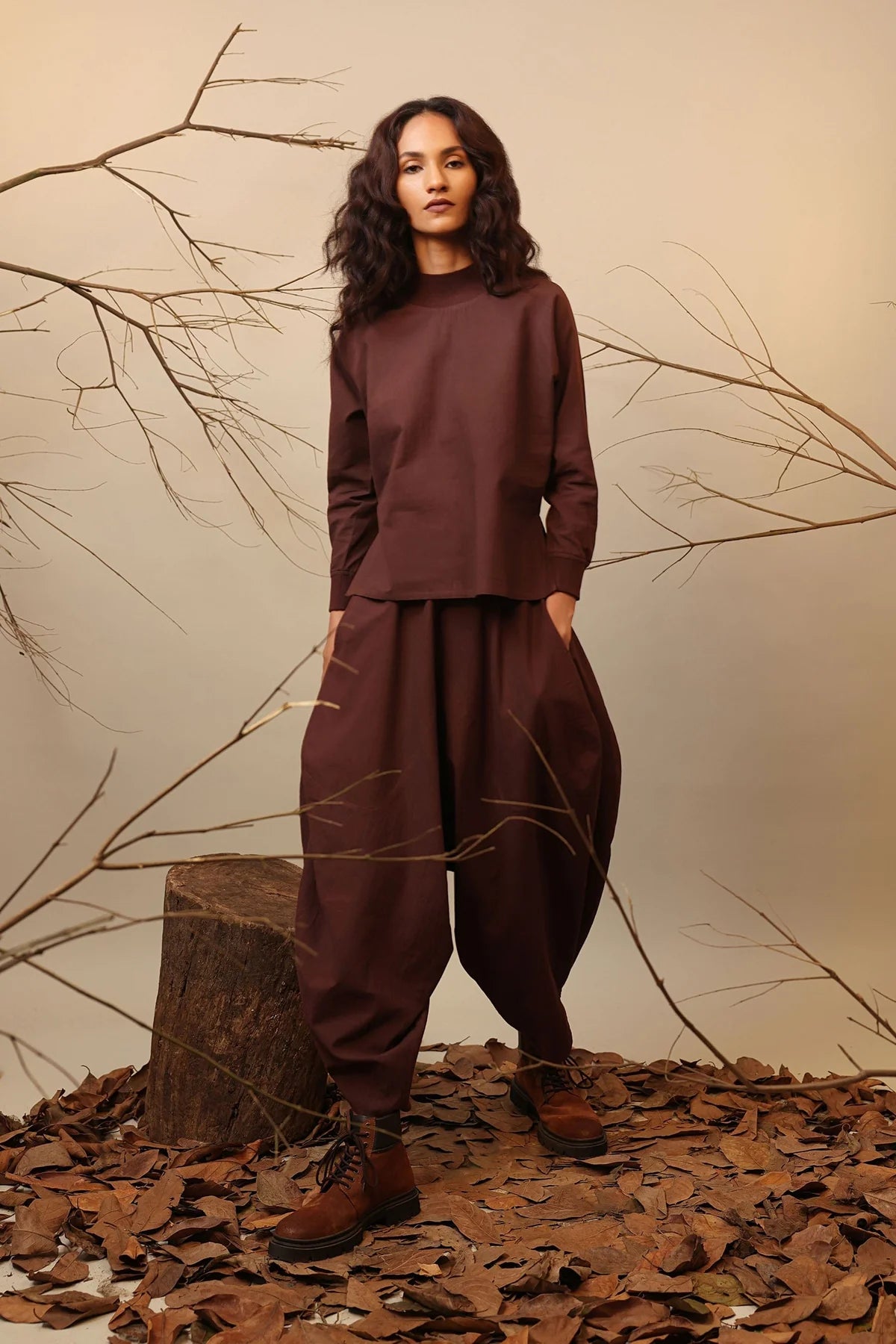 Brown Balloon Pants