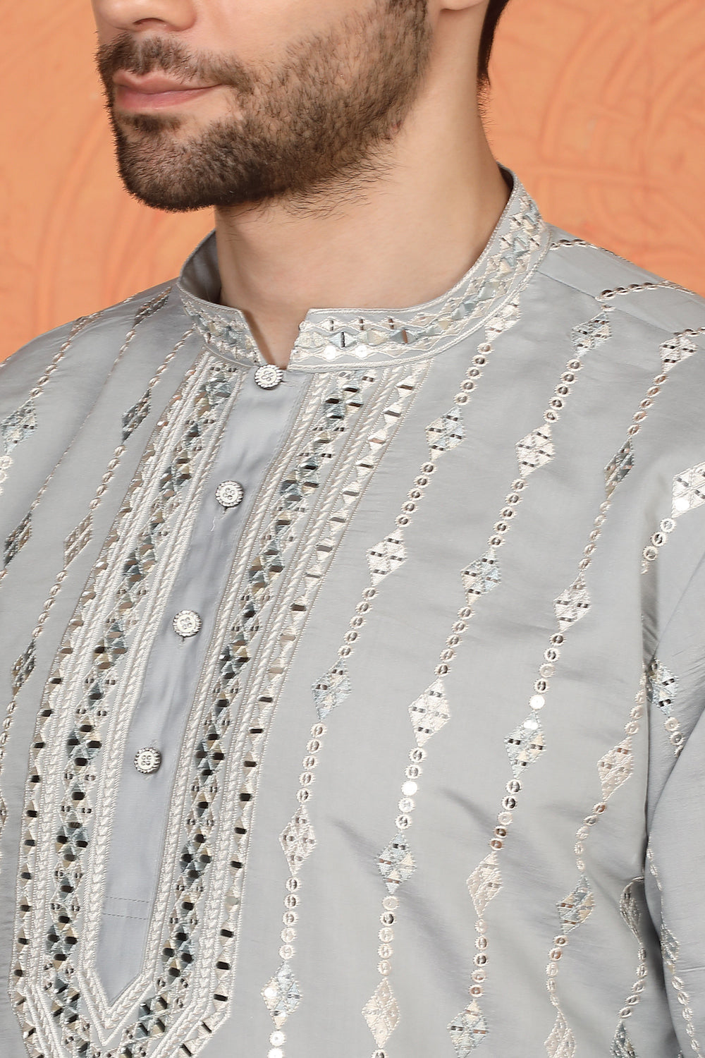 Mayuresh Mirror Embroidered Kurta with Back Elastic Pants