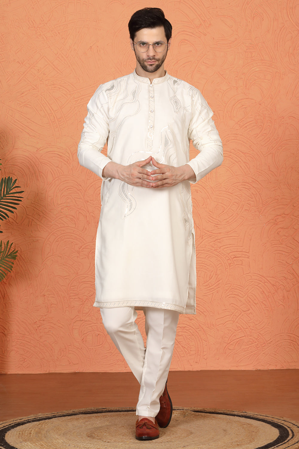 Mehfil-E-Khaas Embroidered Kurta Set with Back Elastic Pants
