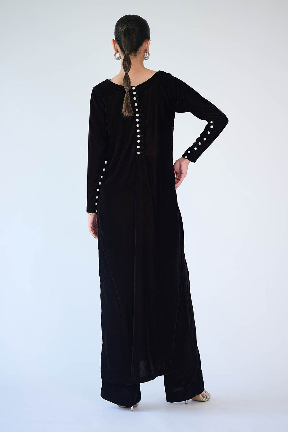 Midnight Pearl Velvet Suit Ensemble