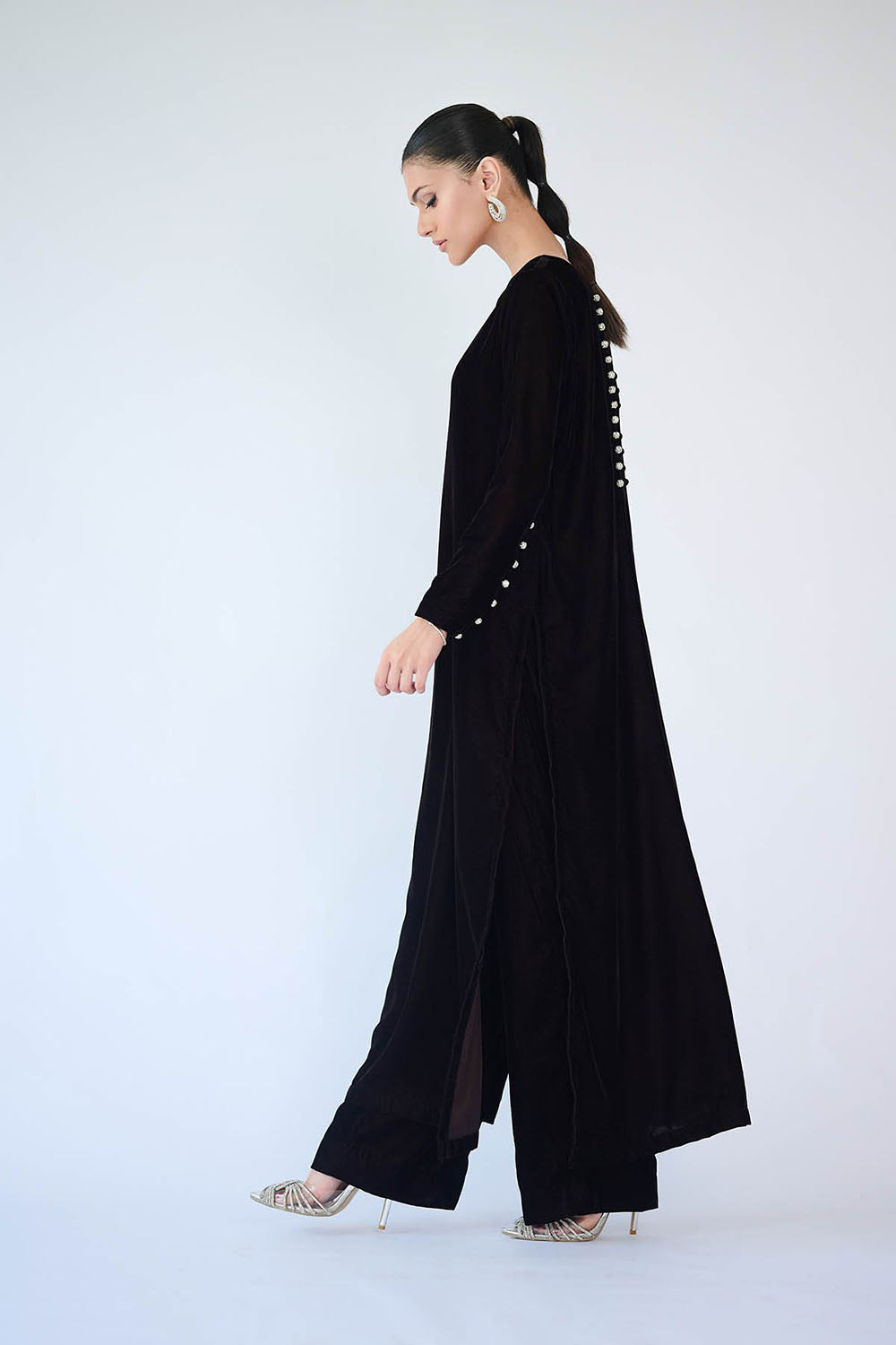 Midnight Pearl Velvet Suit Ensemble