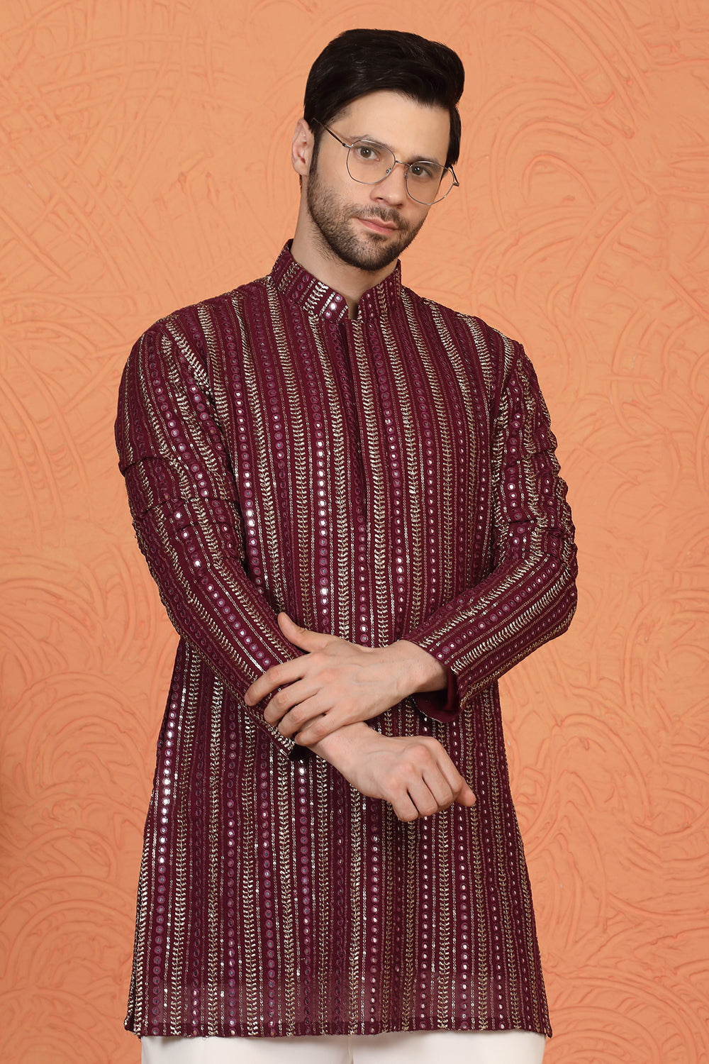 Mihir Embroidered Kurta with Loose Fit Back Elastic Parallel Pants