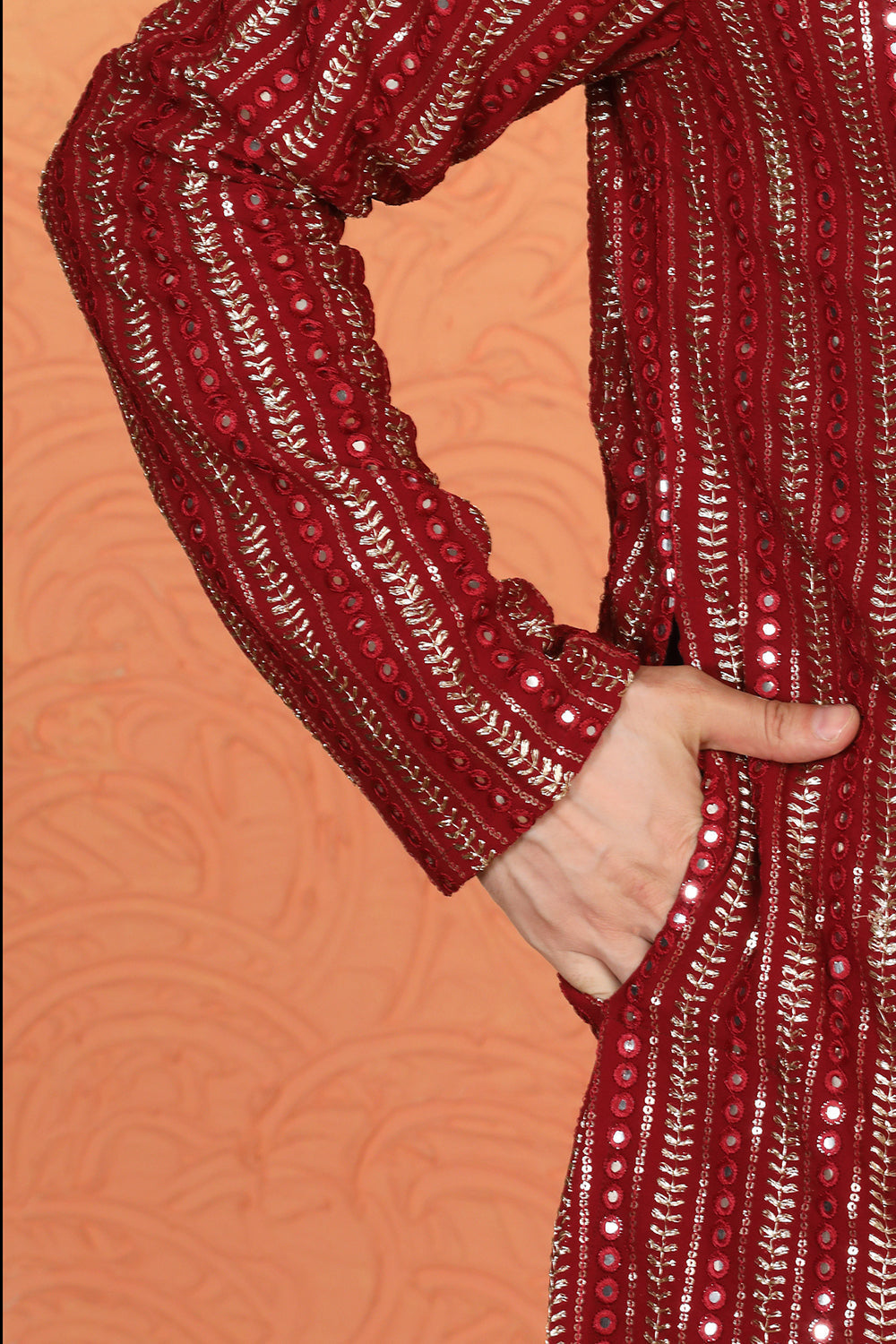 Mihir Embroidered Kurta with Loose Fit Back Elastic Parallel Pants
