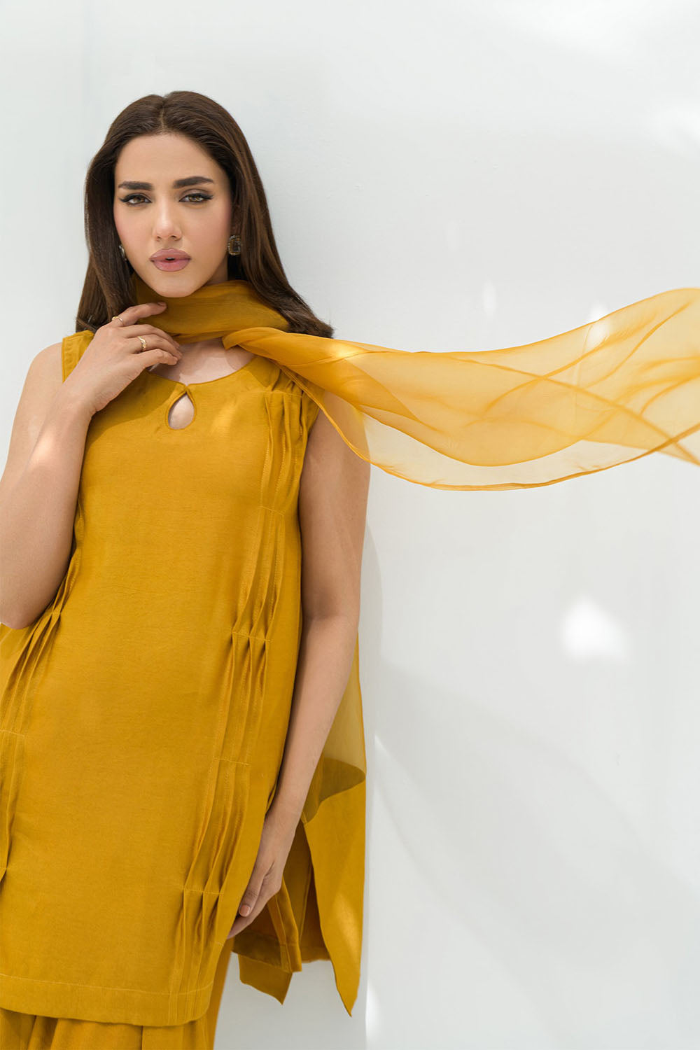 Mustard solid Farshi Salwar Set