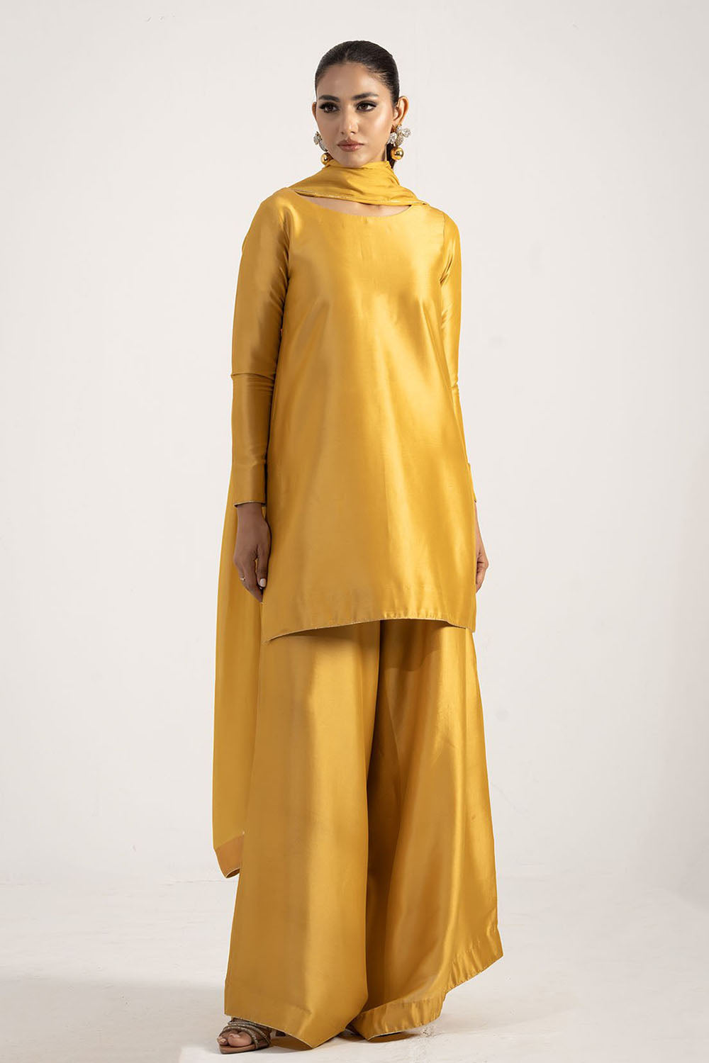 Mustard Yellow Pure Silk Kurta Set