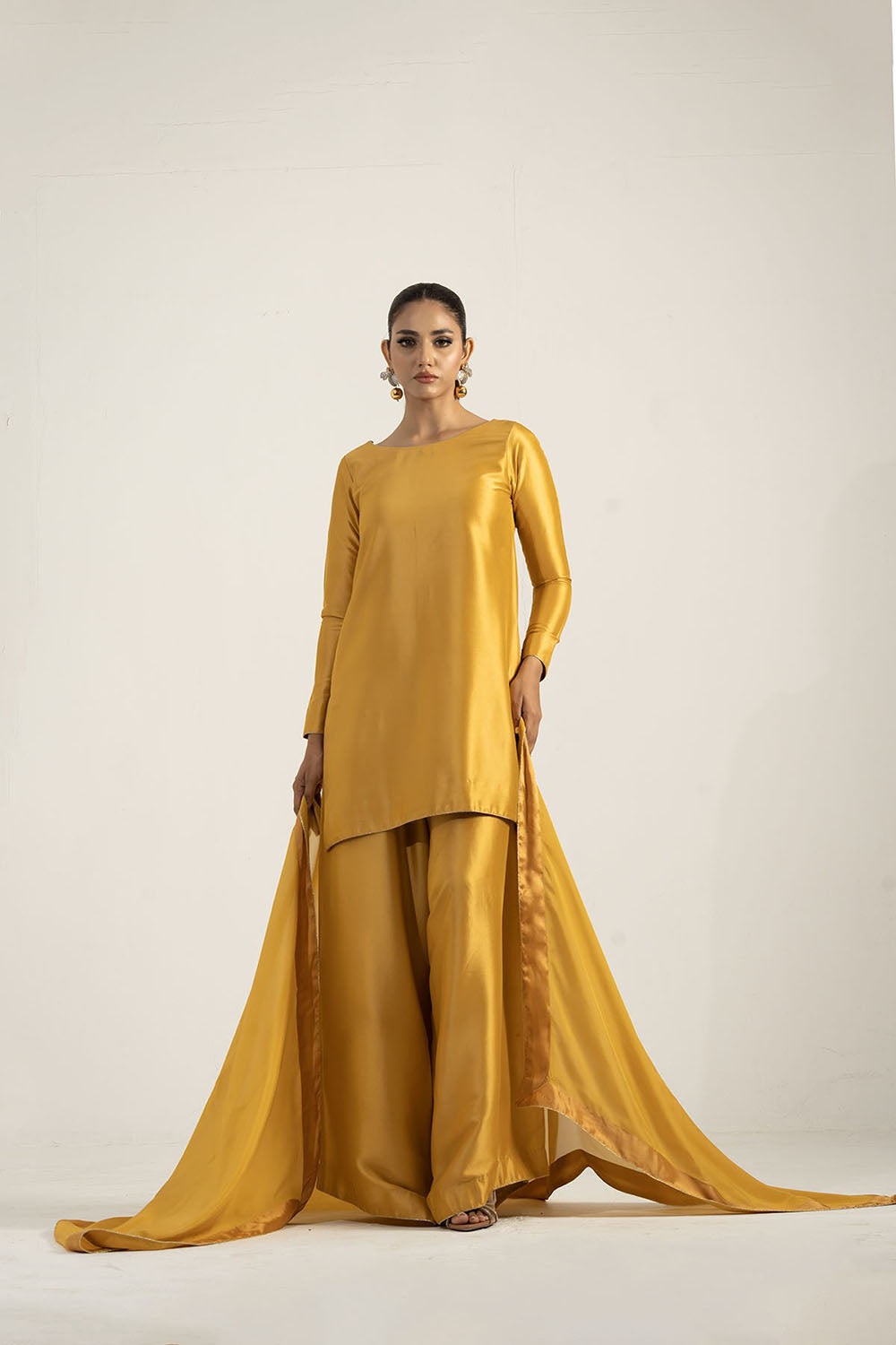 Mustard Yellow Pure Silk Kurta Set
