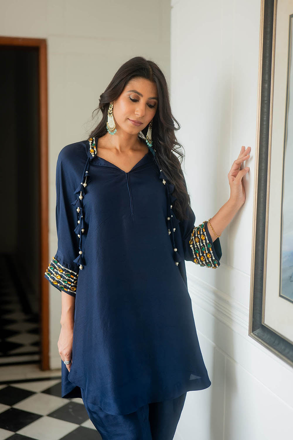 Navy Embellished Co-Ord Set