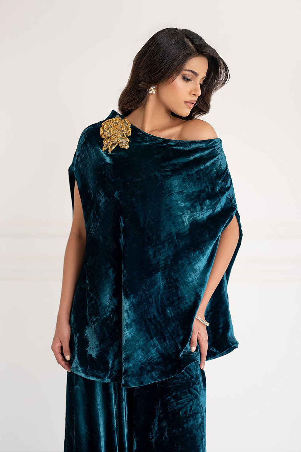 Ocean Teal Statement Velvet Co-ord