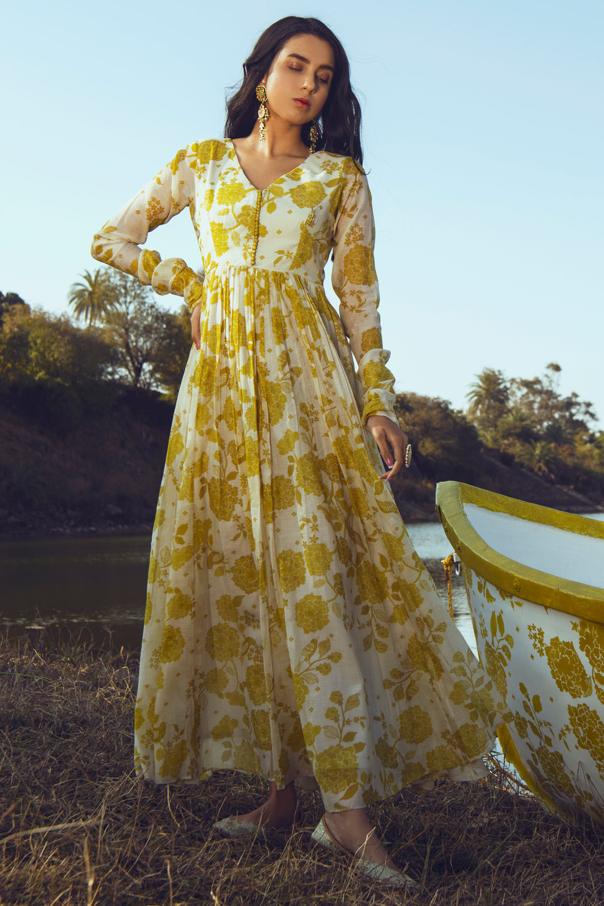 LISA ANARKALI SET – YELLOW