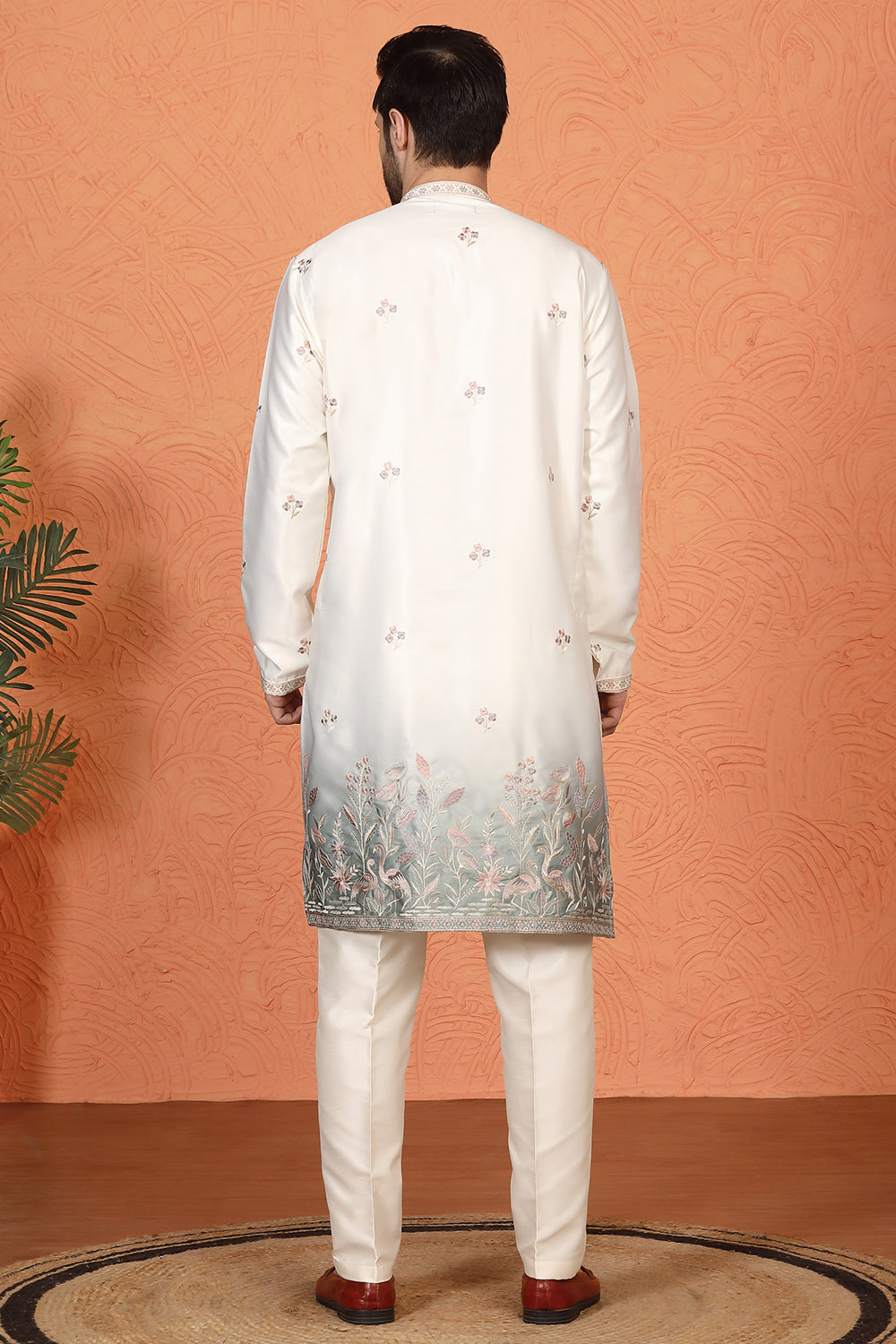 Phool Vatika Ombre Embroidered Kurta with Back Elastic Pants