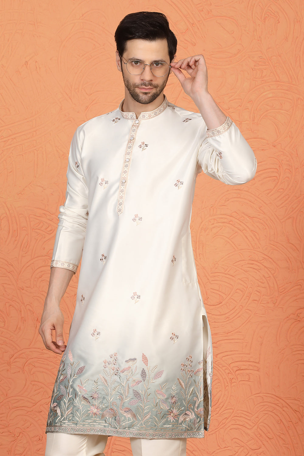 Phool Vatika Ombre Embroidered Kurta with Back Elastic Pants