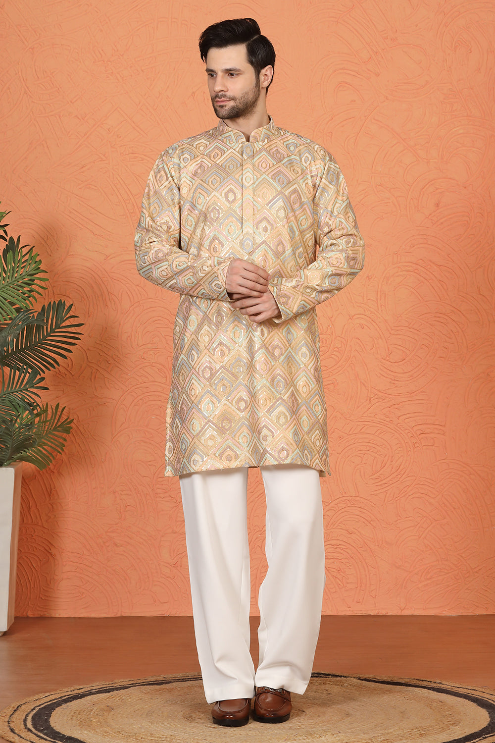 Prafullit Embroidered Kurta with Loose Fit Back Elastic Parallel Pants And Dupatta