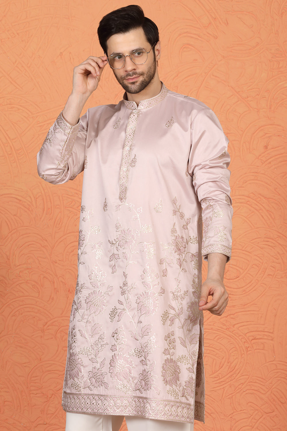 Pushp Swarna Embroidered Kurta with Loose Fit Parallel Pants