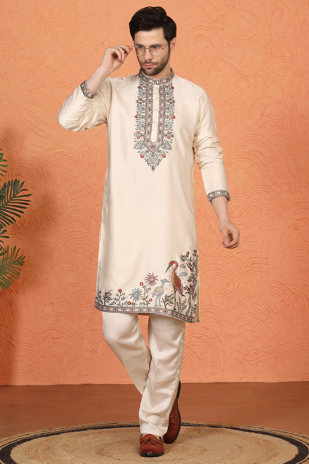 Pushp-Van Embroidered Kurta with Back Elastic Pants