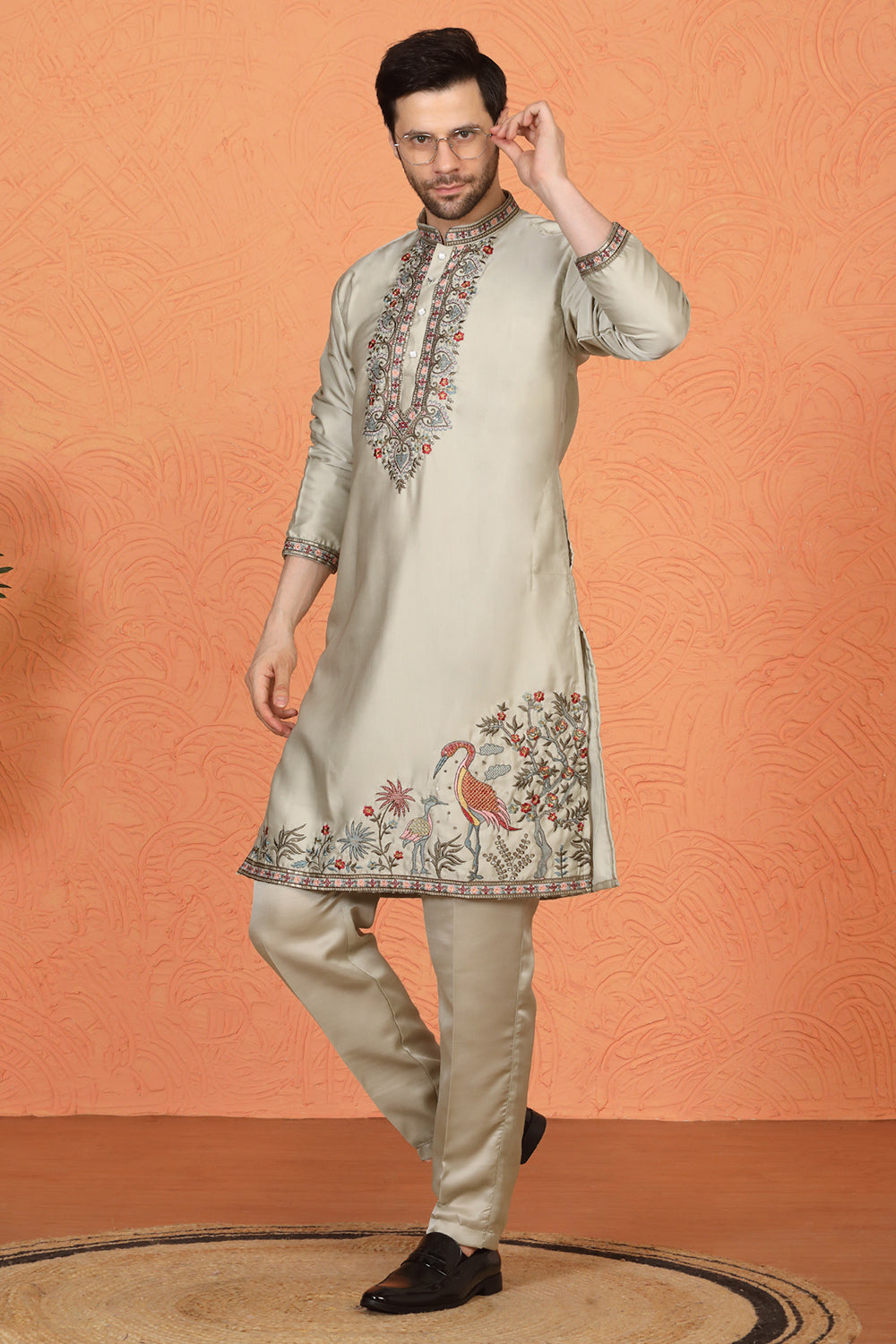 Pushp-Van Embroidered Kurta with Back Elastic Pants
