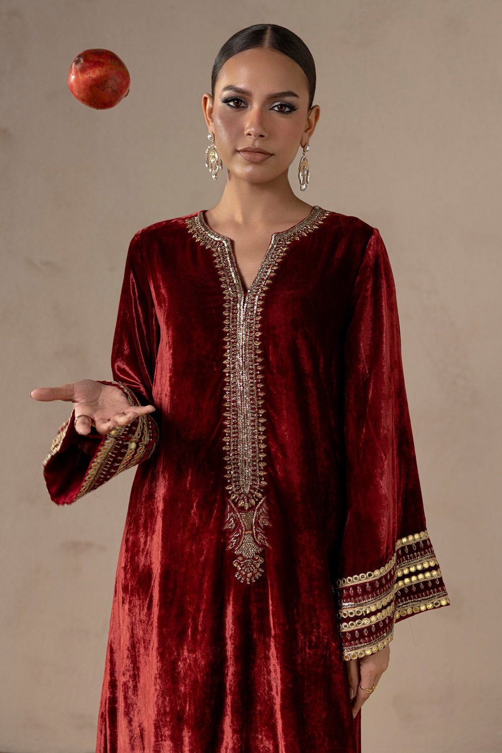 Red Ember Velvet Suit Set