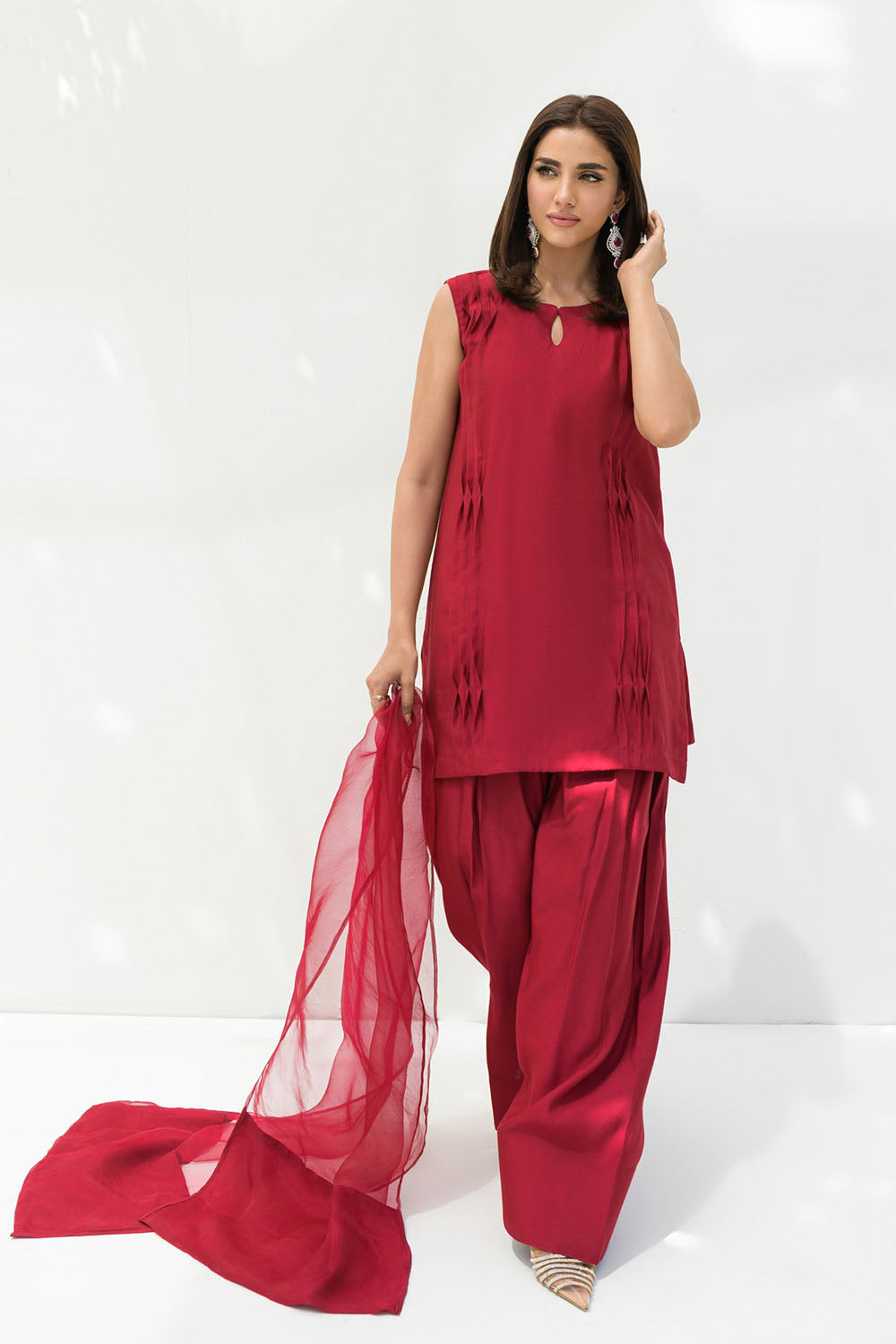 Red solid Farshi Salwar Set