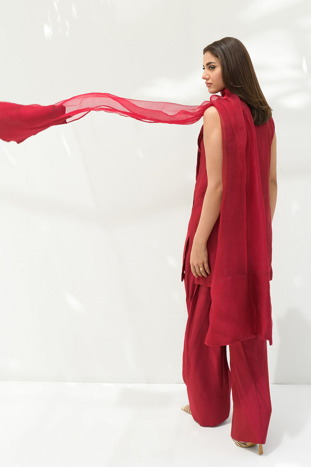 Red solid Farshi Salwar Set