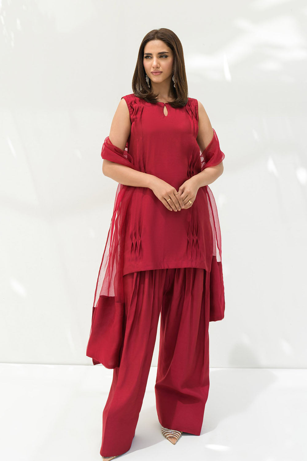 Red solid Farshi Salwar Set