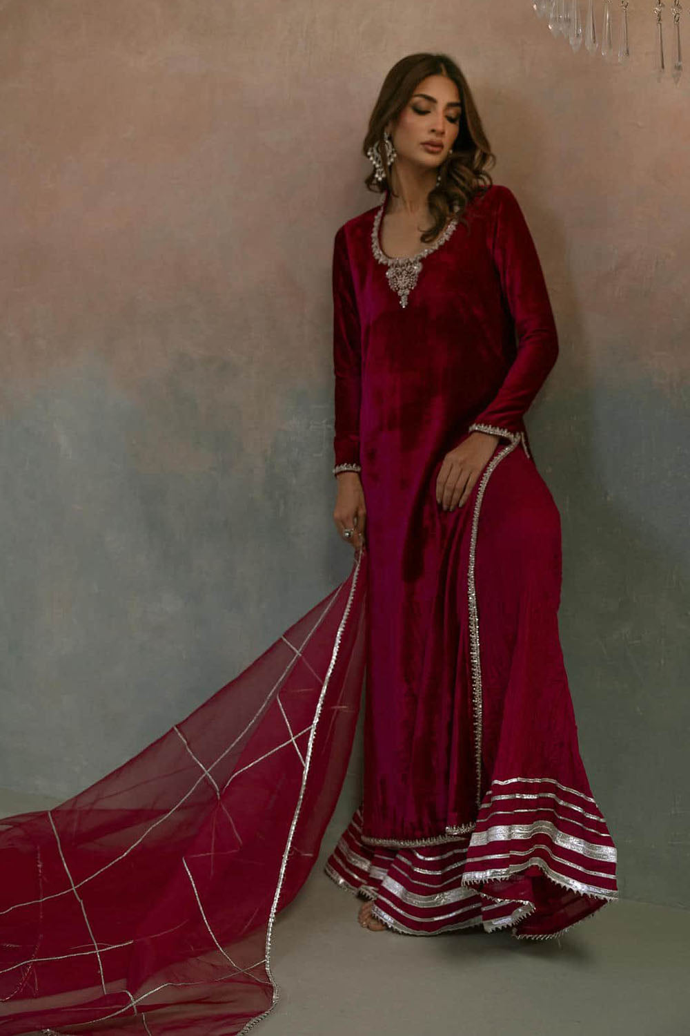 Ruby Velvet Luxe Suit Set