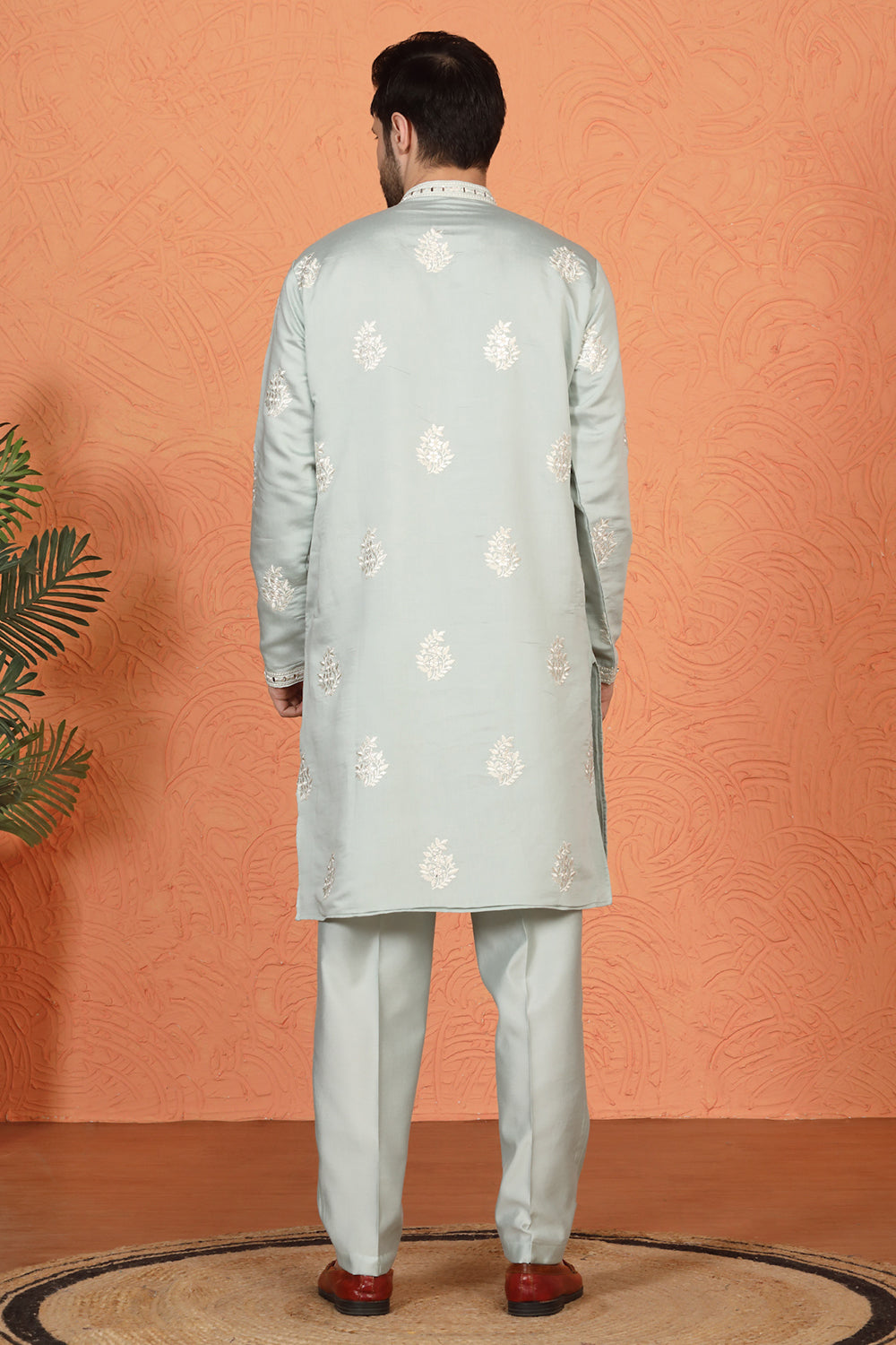 Saaheb Embroidered Kurta with Back Elastic Matching Pants