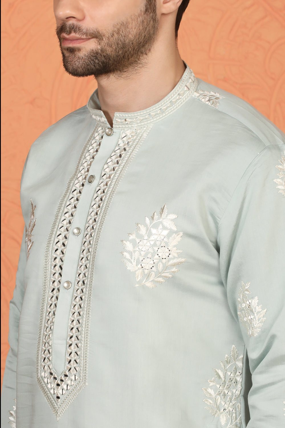 Saaheb Embroidered Kurta with Back Elastic Matching Pants
