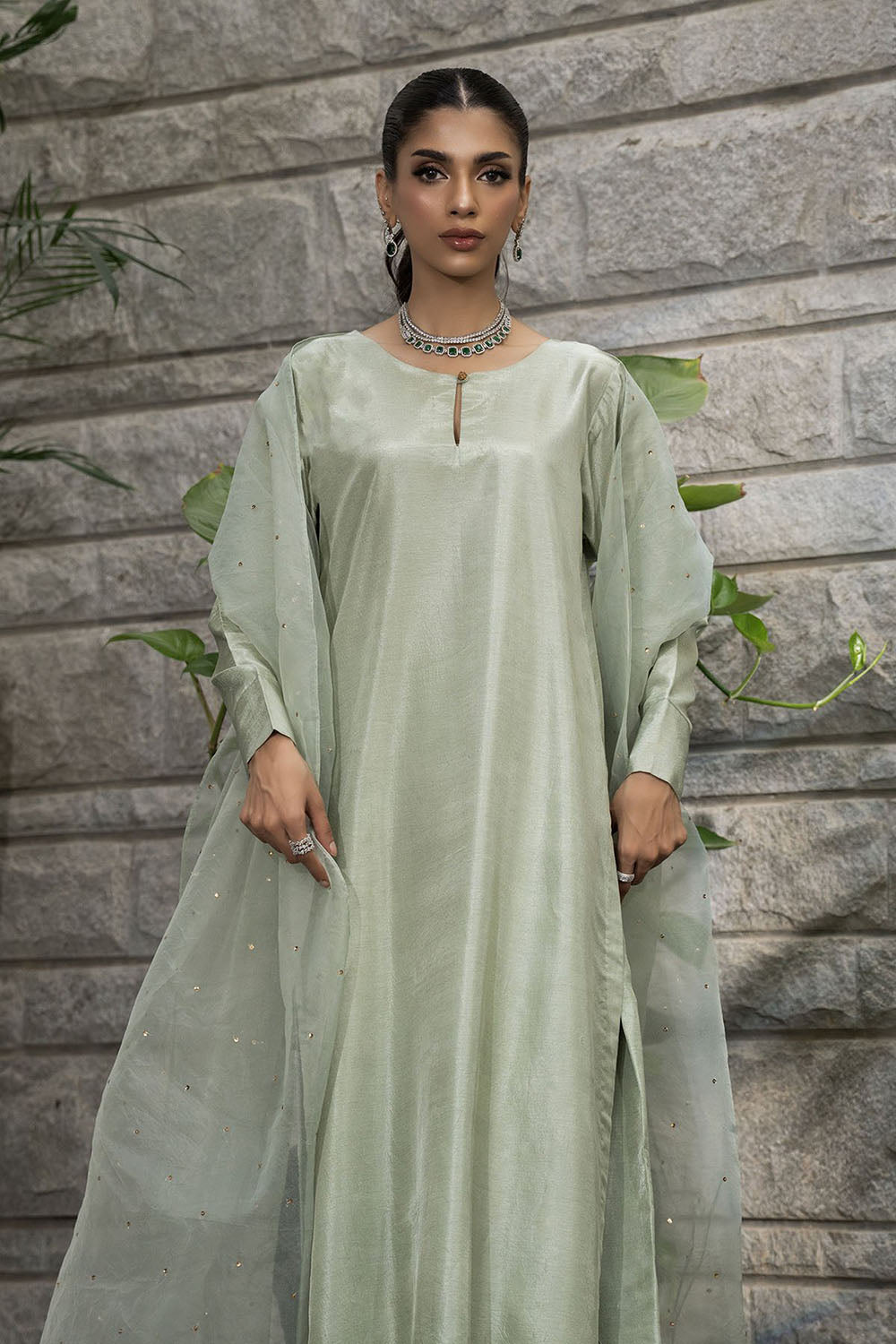 Sage Green Pure Silk Kurta Set