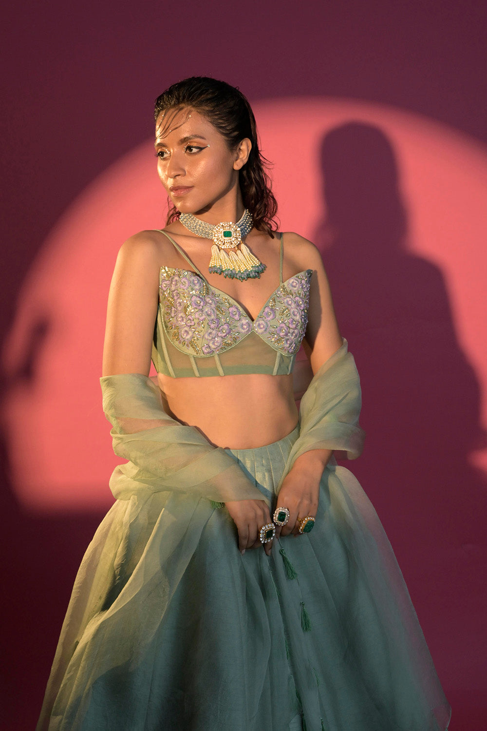 Sage Monarch Lehenga